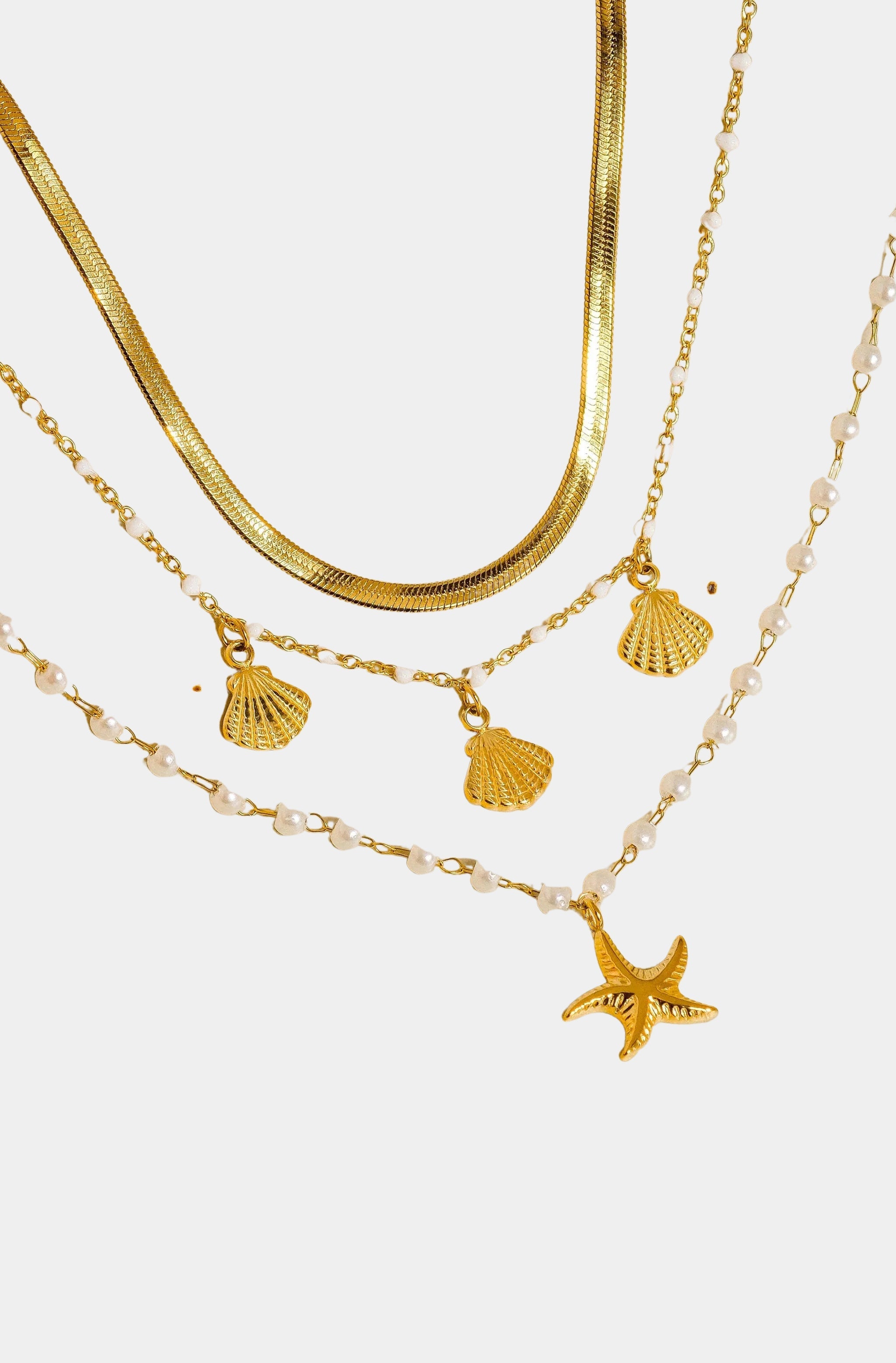 Hemline Fav Cassis Shell Pearl Bracelet Set