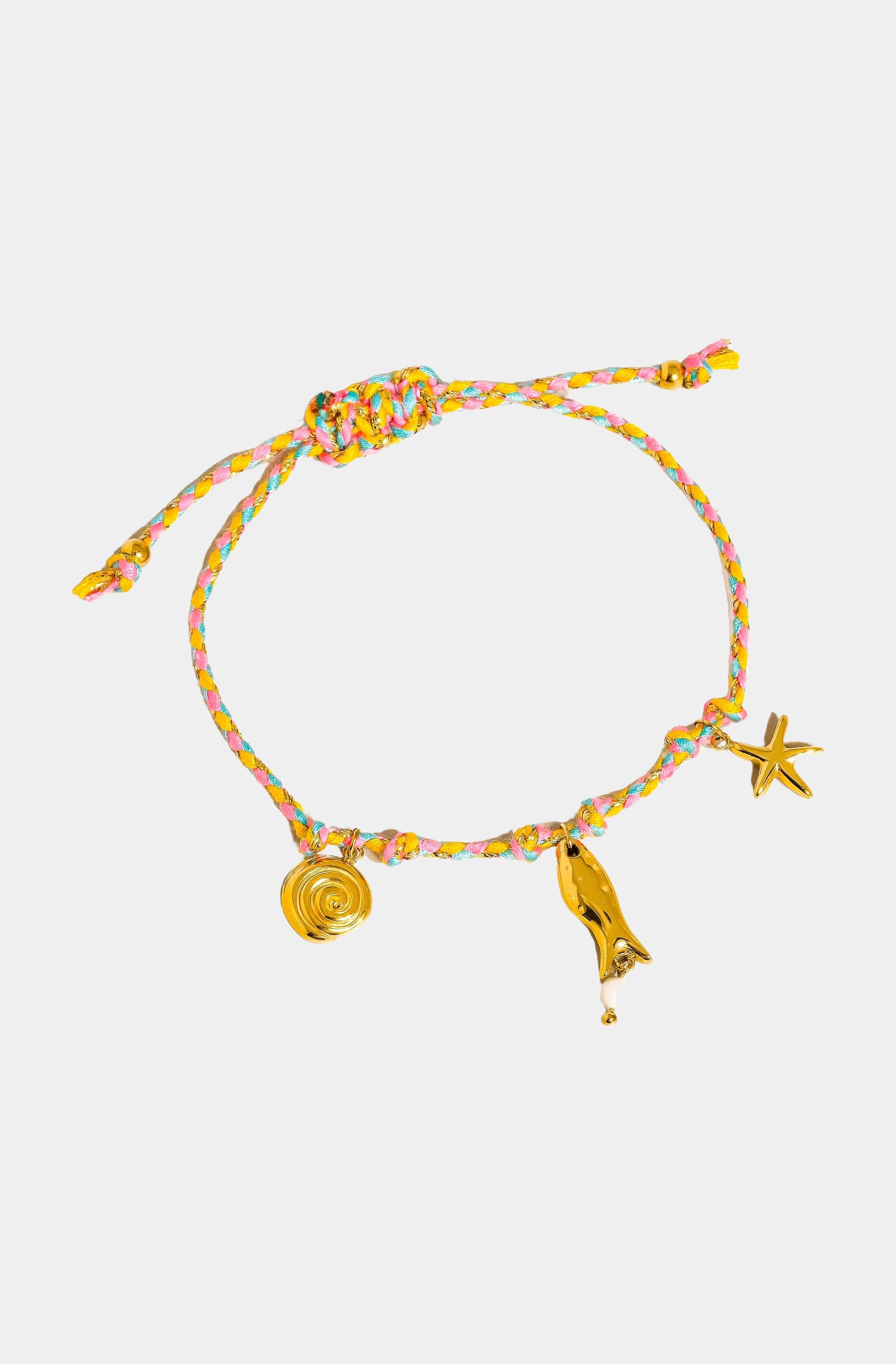 Hemline Fav Menton Summer Rope Charm Bracelet