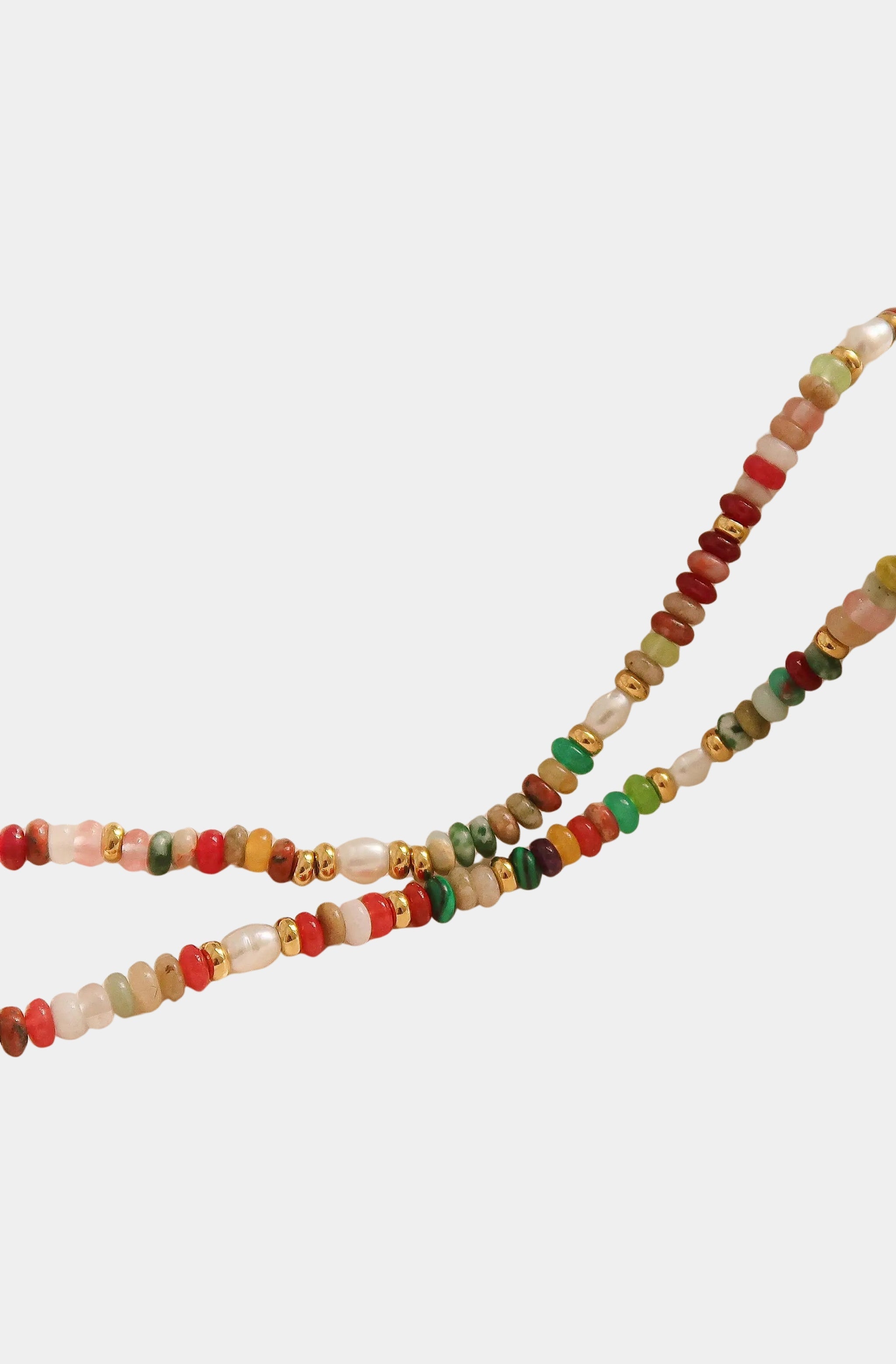 Hemline Fav Sunny Boho Color Beaded Necklace