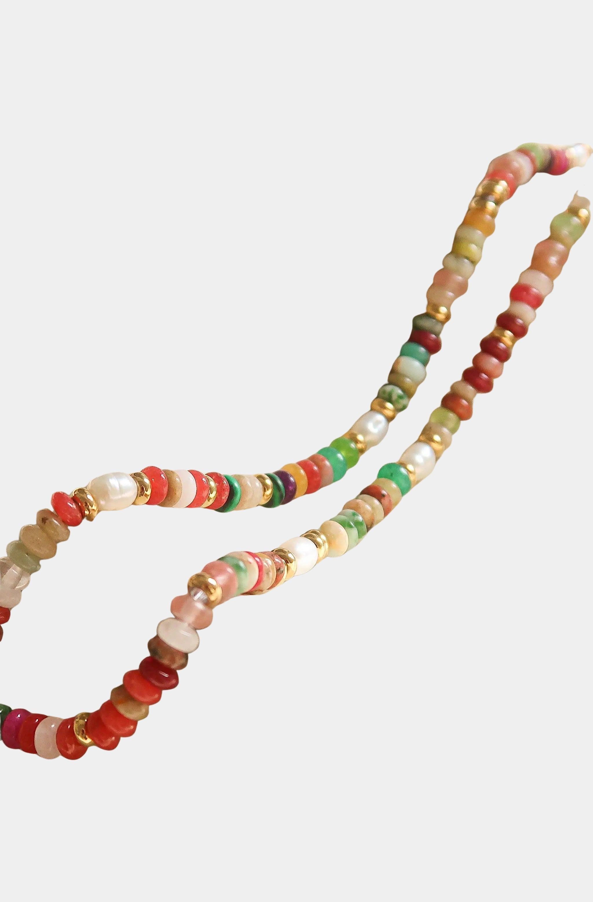 Hemline Fav Sunny Boho Color Beaded Necklace