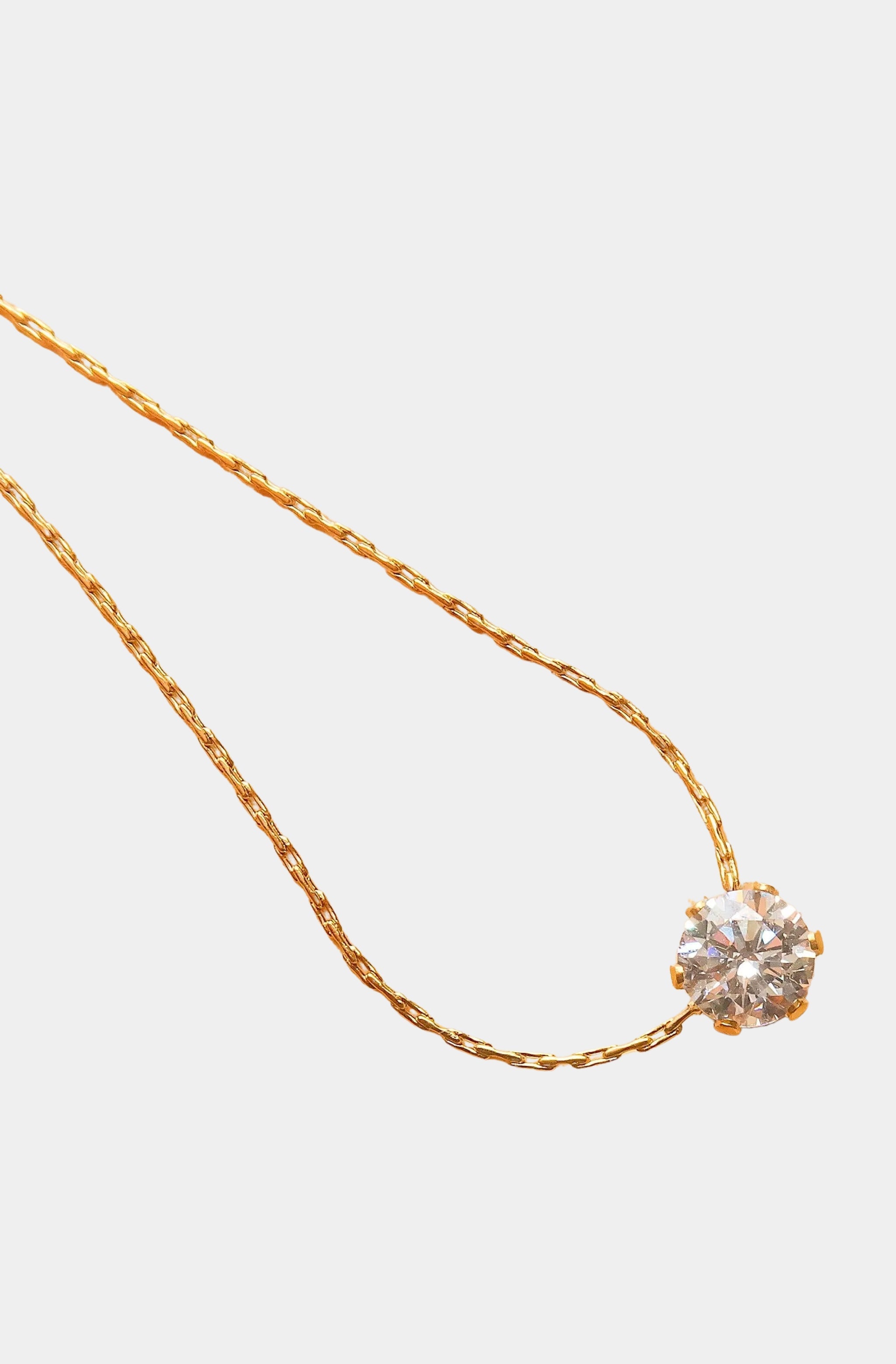 Hemline Fav Ciara Petite Round CZ Necklace