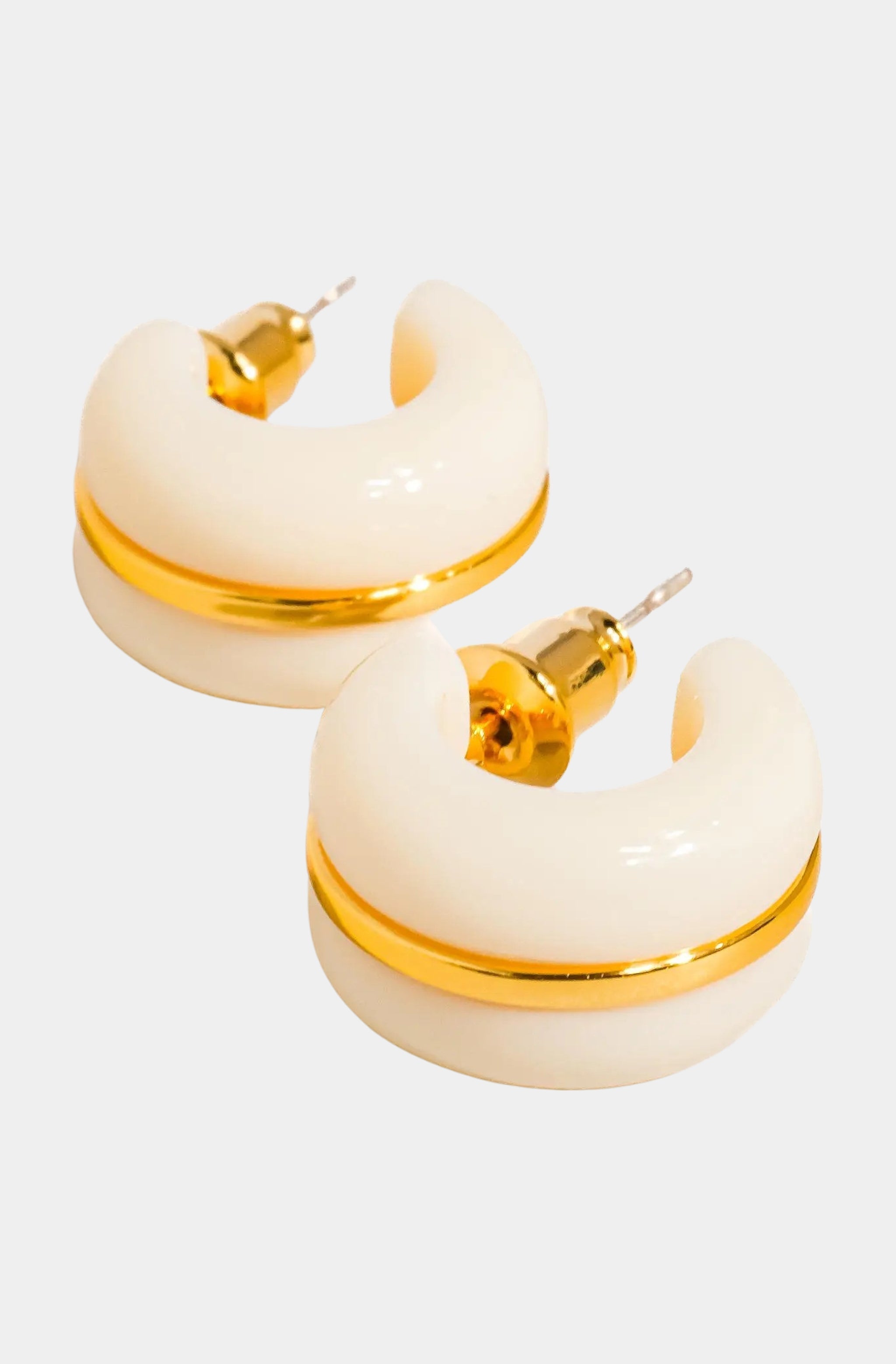 Hemline Fav Arlo Small C Hoop Earring