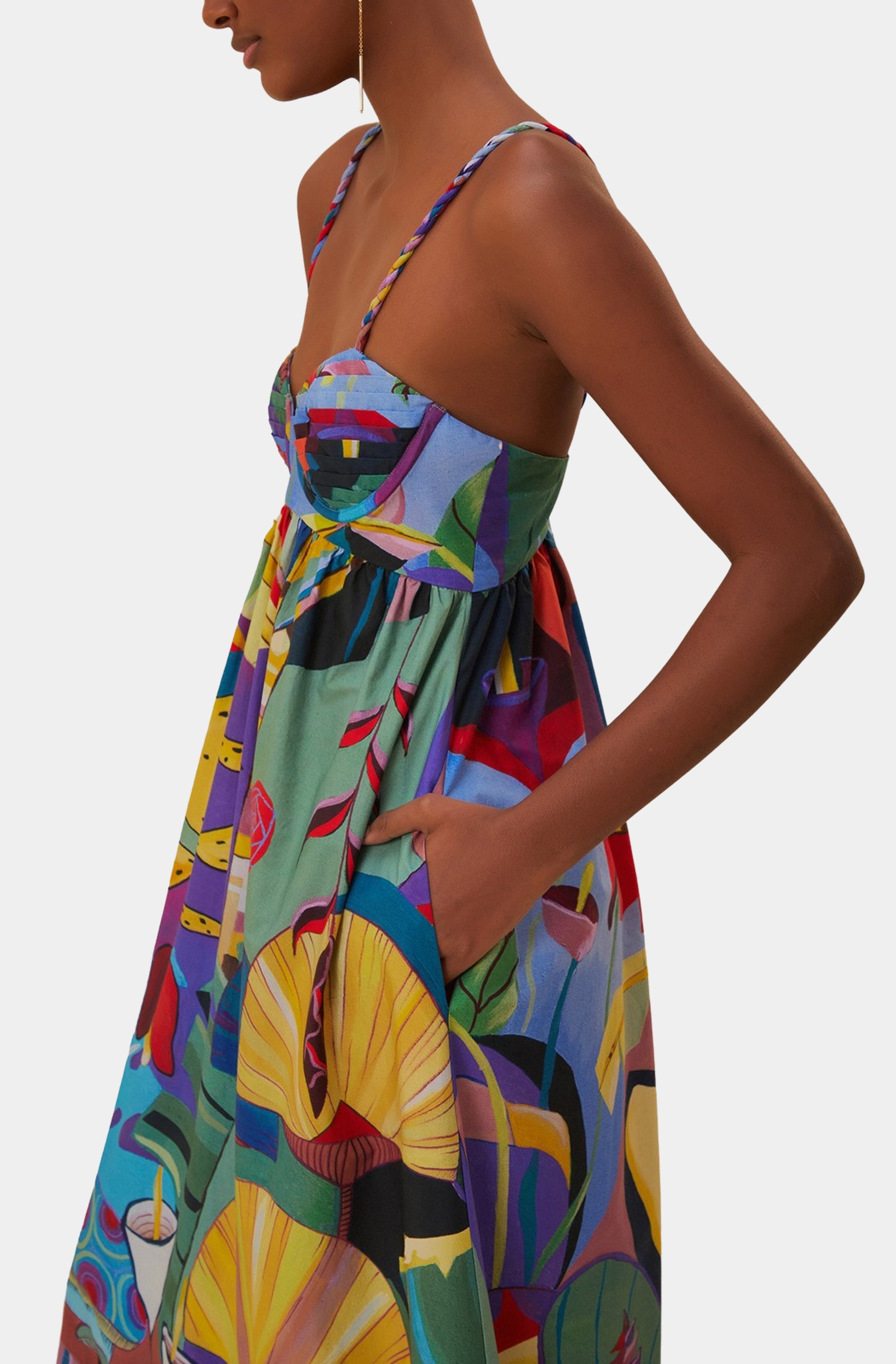Tropical Scenario Sleeveless Maxi Dress