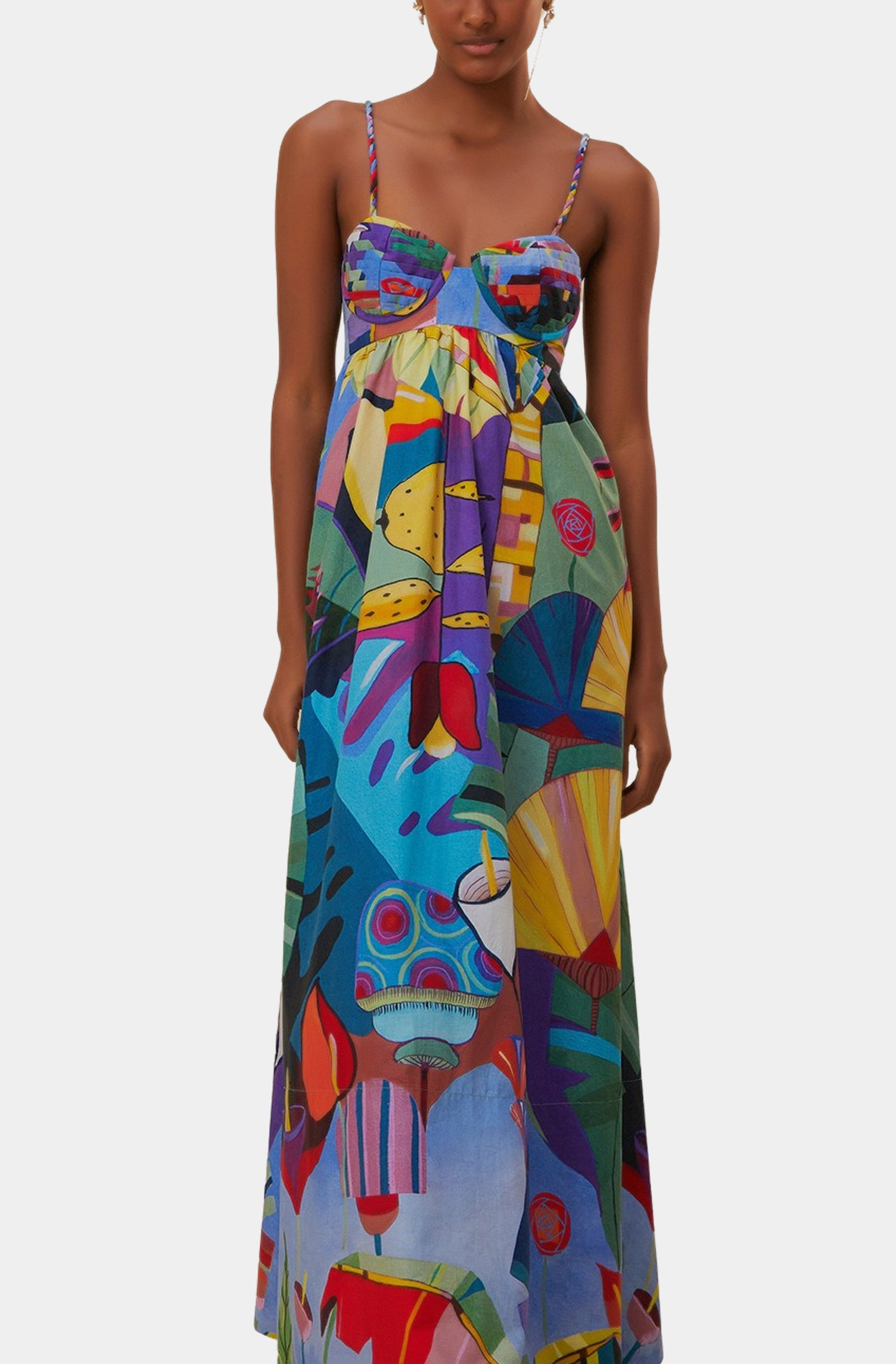 farm rio tropical scenario sleeveless maxi dress Farm Rio Tropical Scenario Sleeveless Maxi Dress