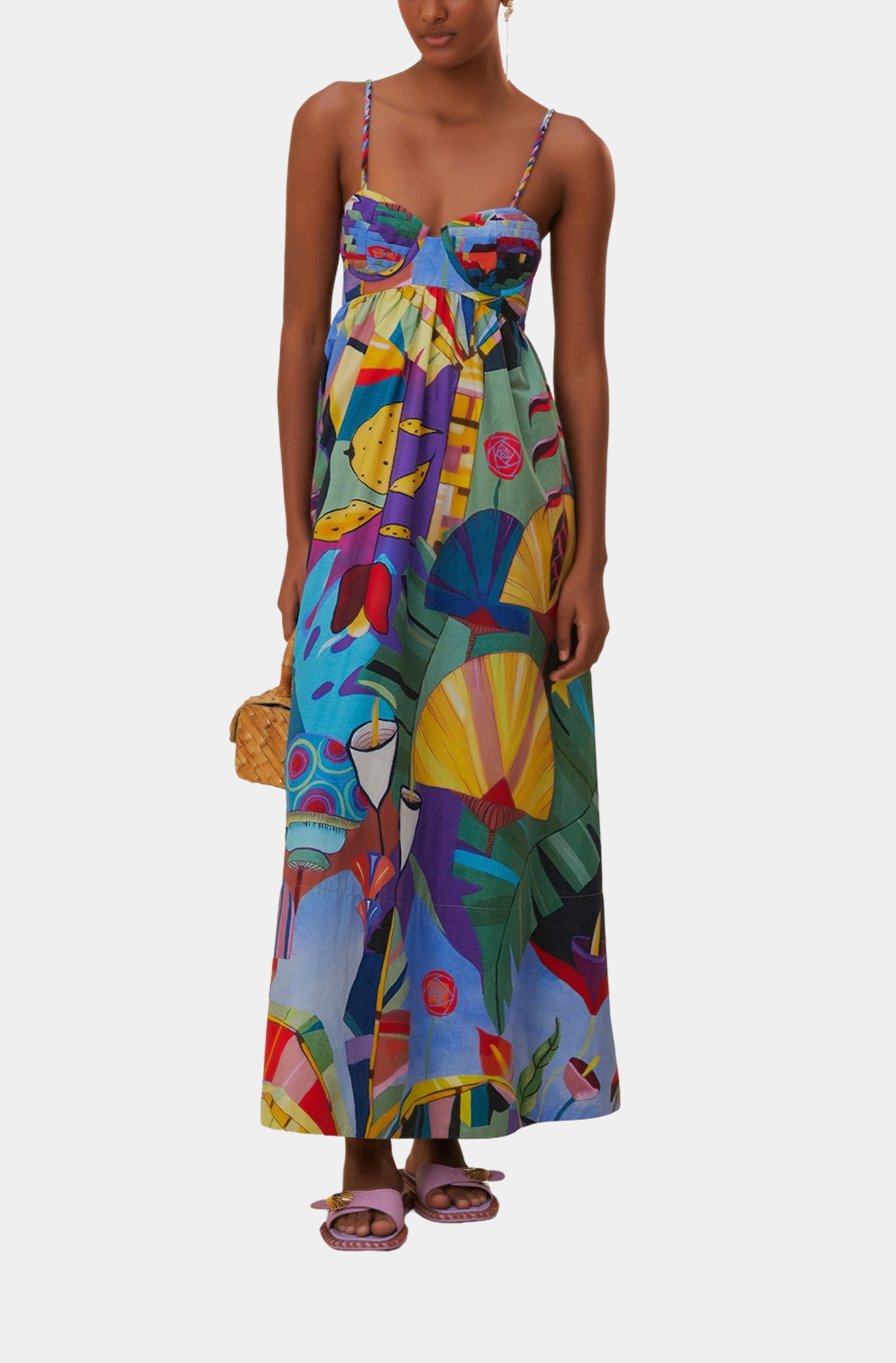 Tropical Scenario Sleeveless Maxi Dress