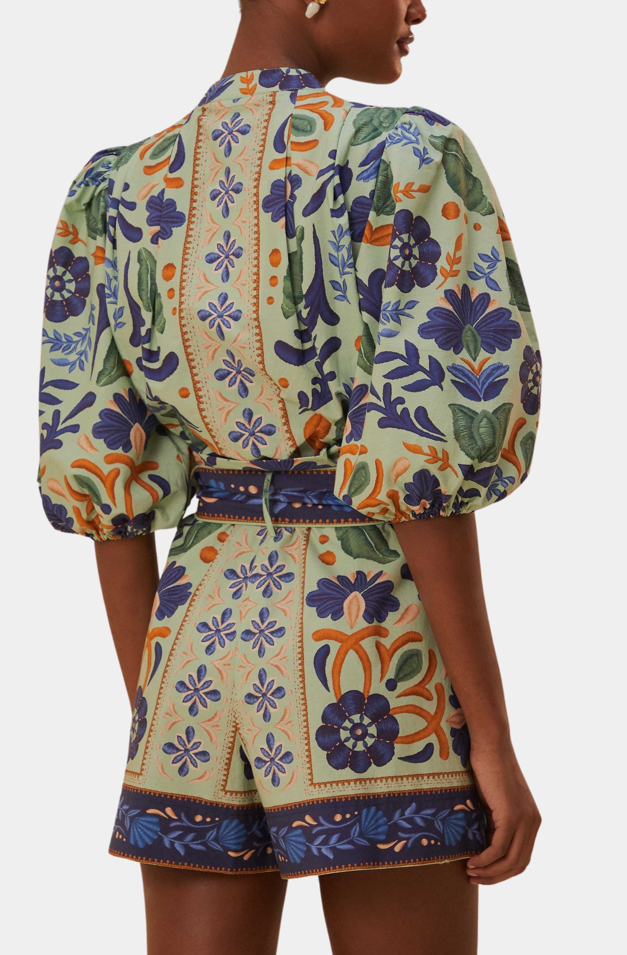 Ocean Tapestry Green Romper