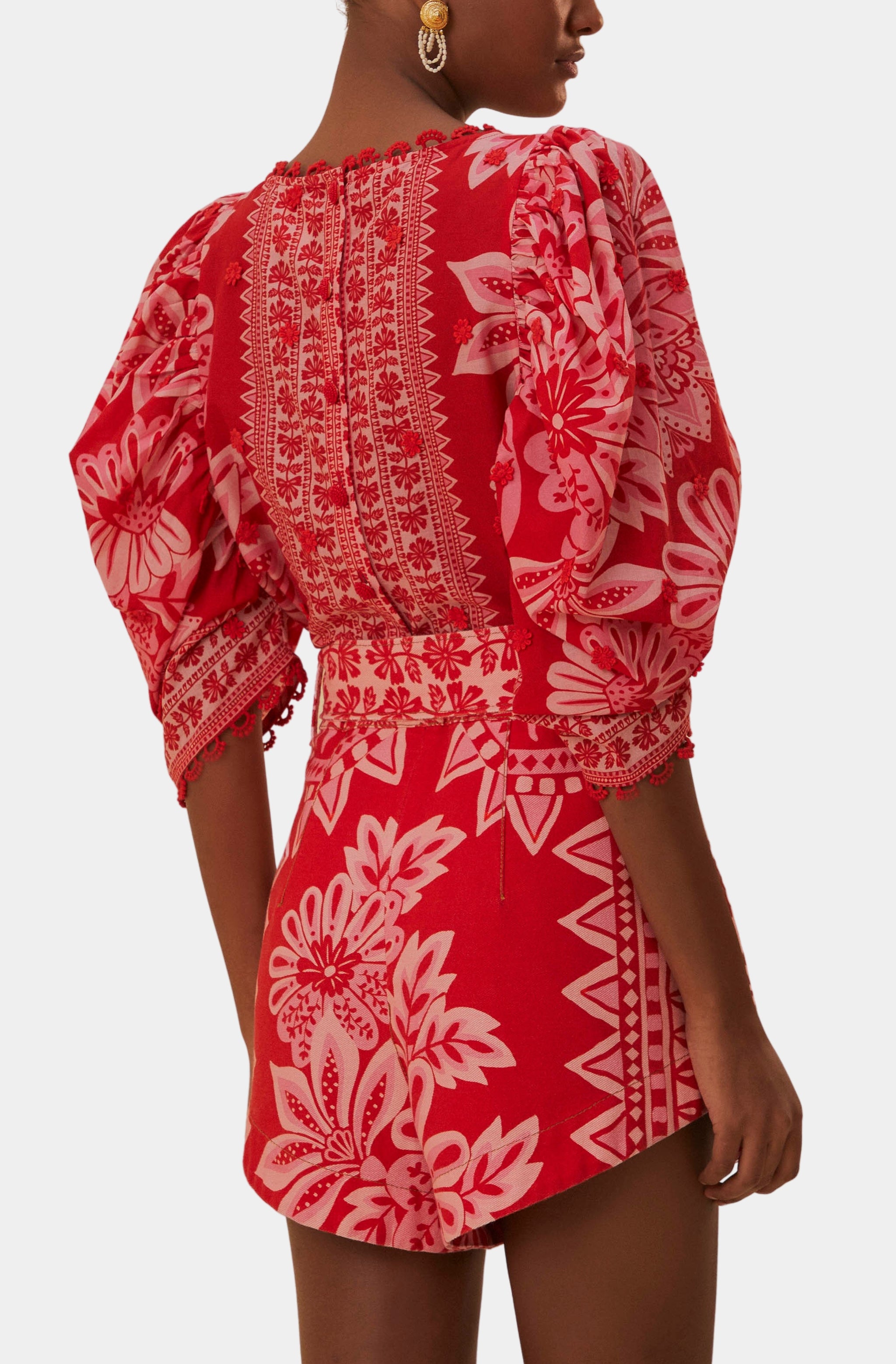 Flora Tapestry Red Shorts