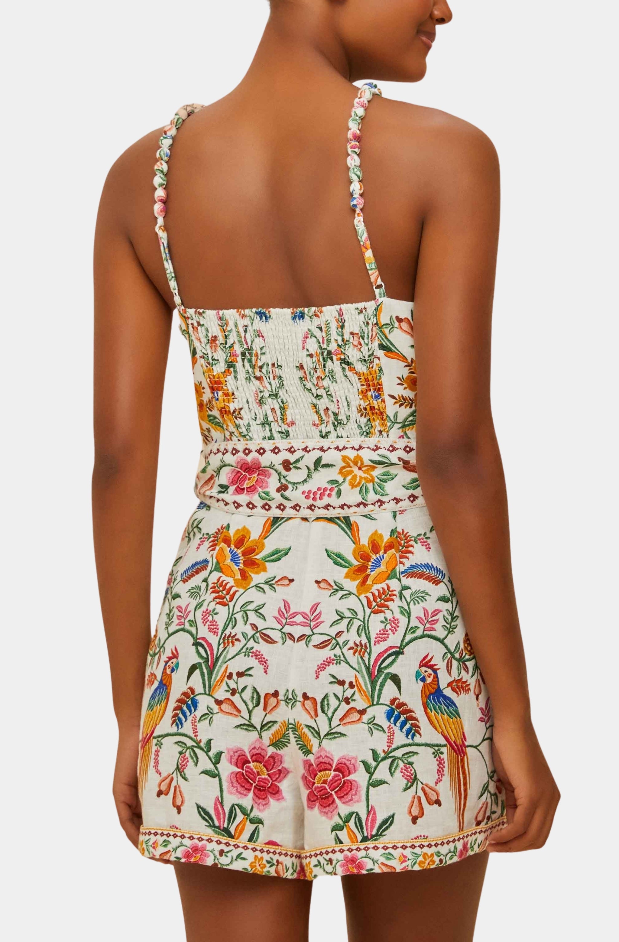 Delicate Forest Off-White Romper