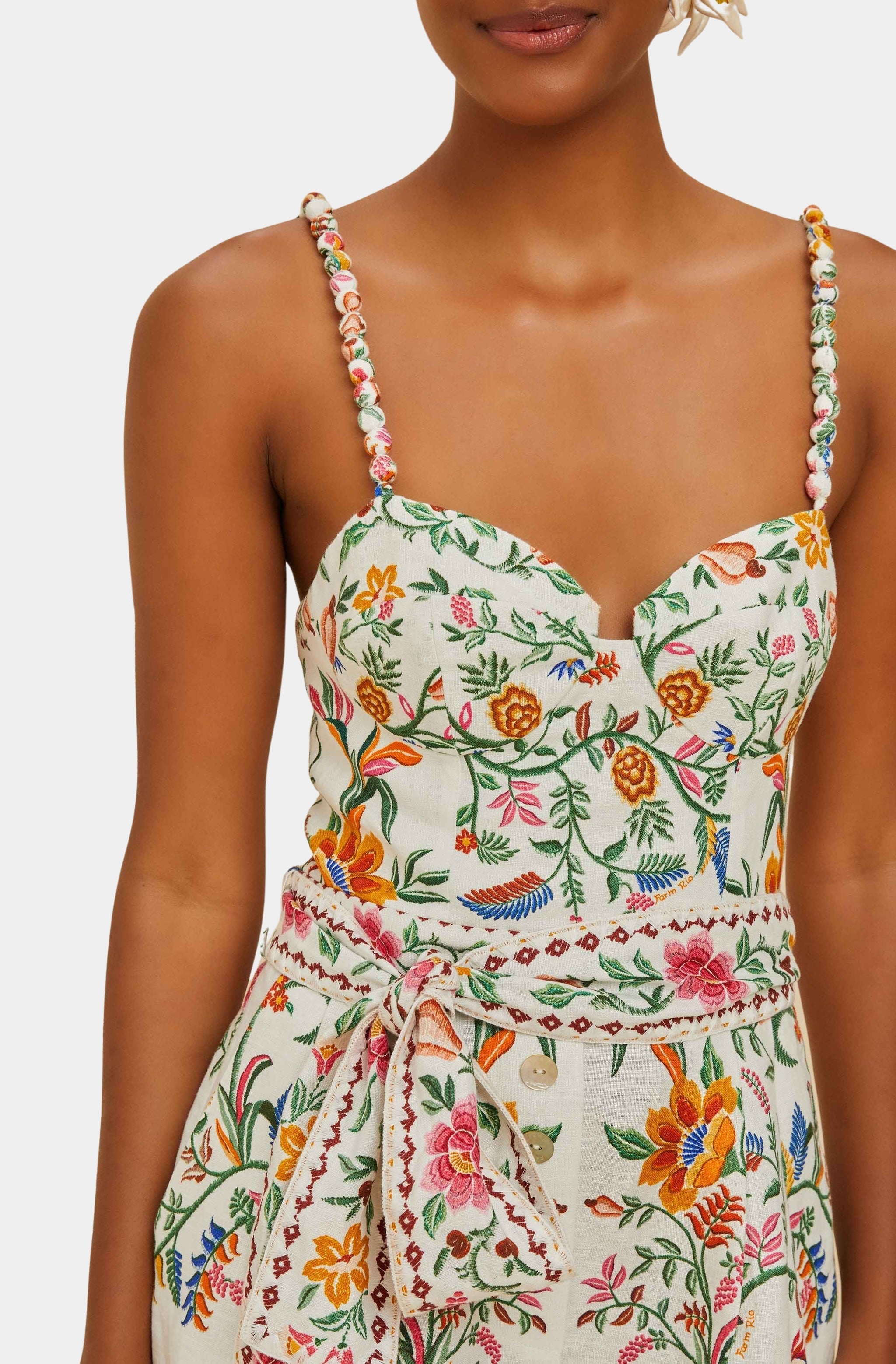Delicate Forest Off-White Romper