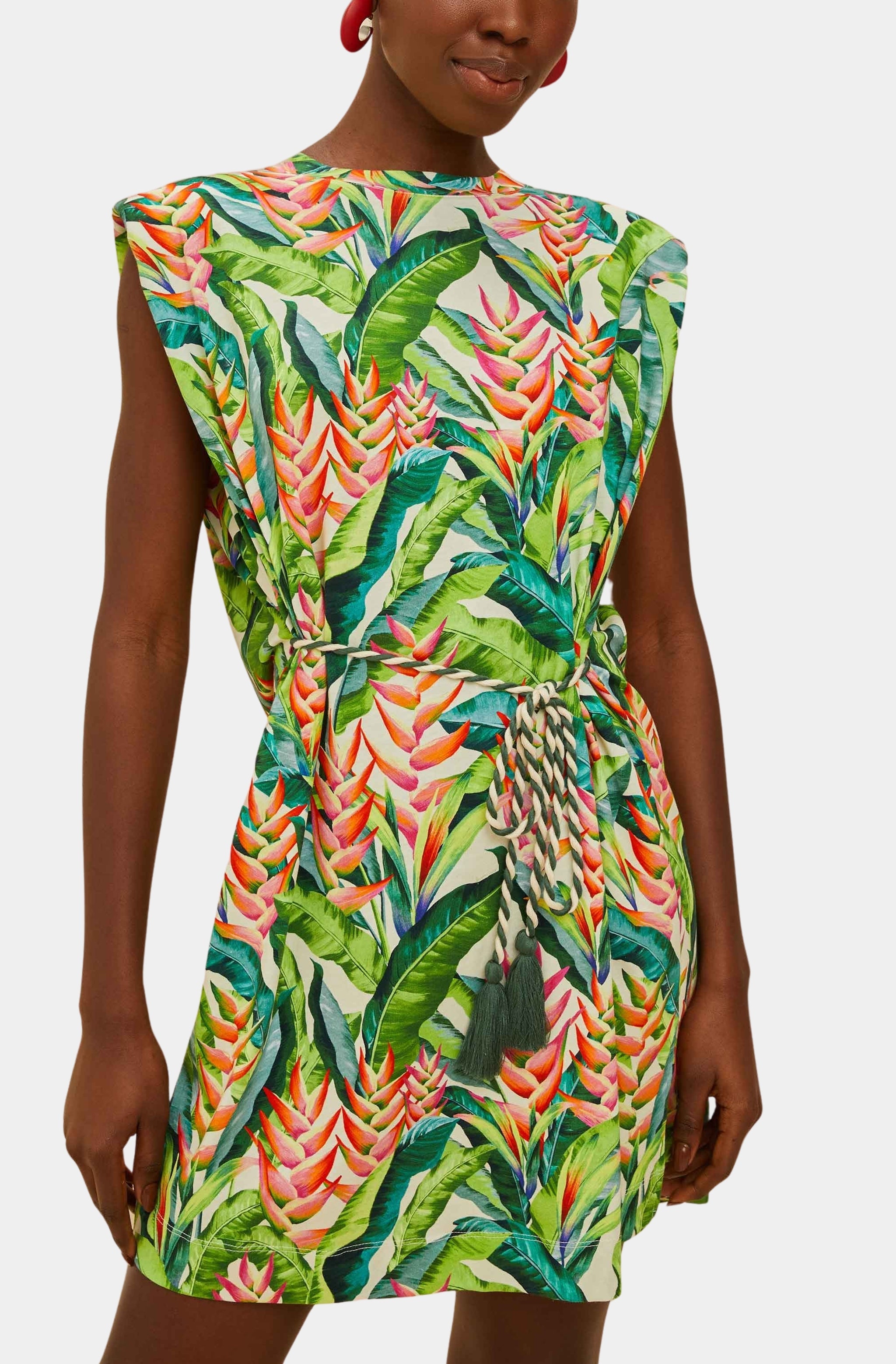 Heli Leaves Pearl Jersey T-shirt Mini Dress