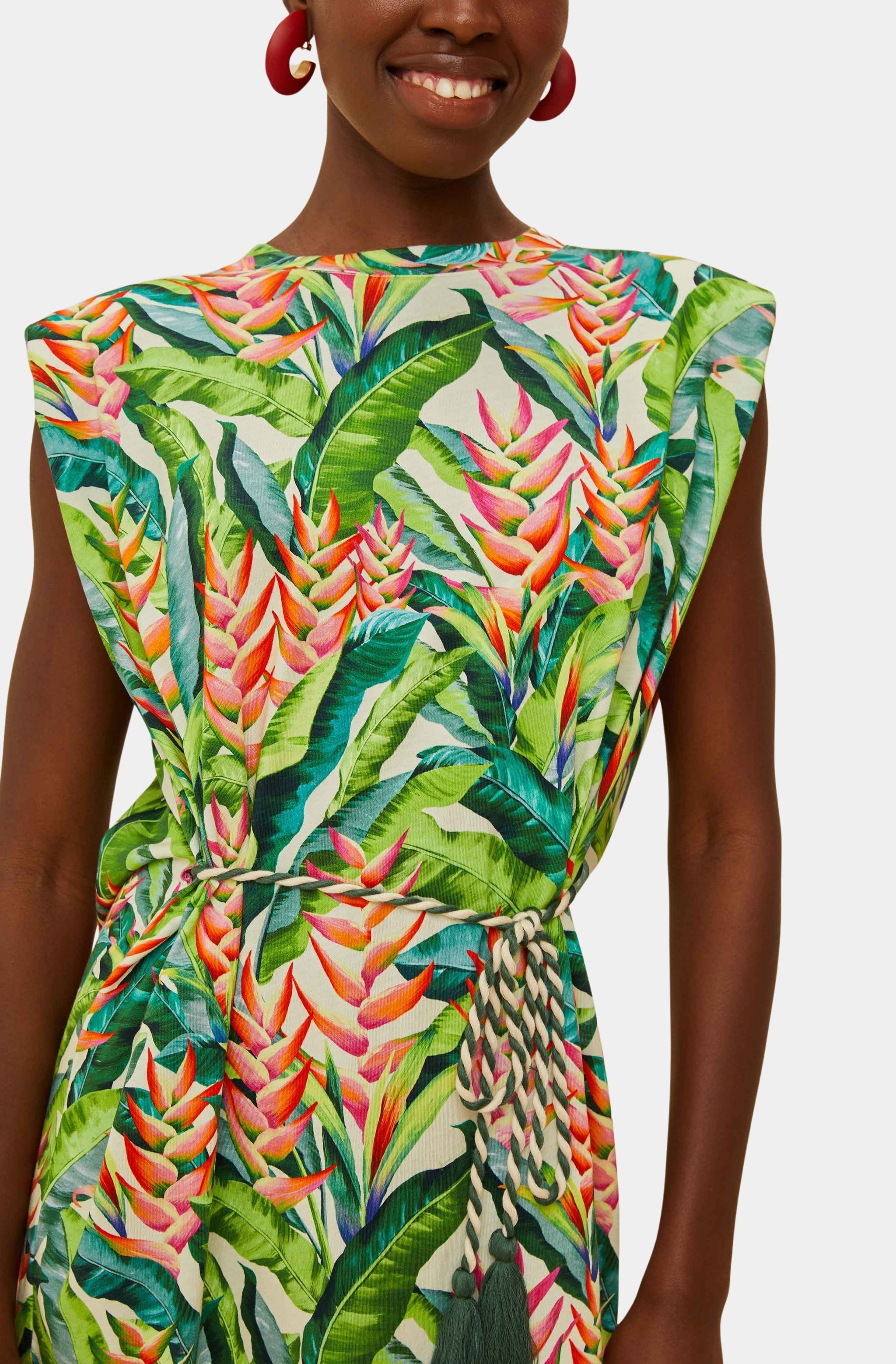 Heli Leaves Pearl Jersey T-shirt Mini Dress