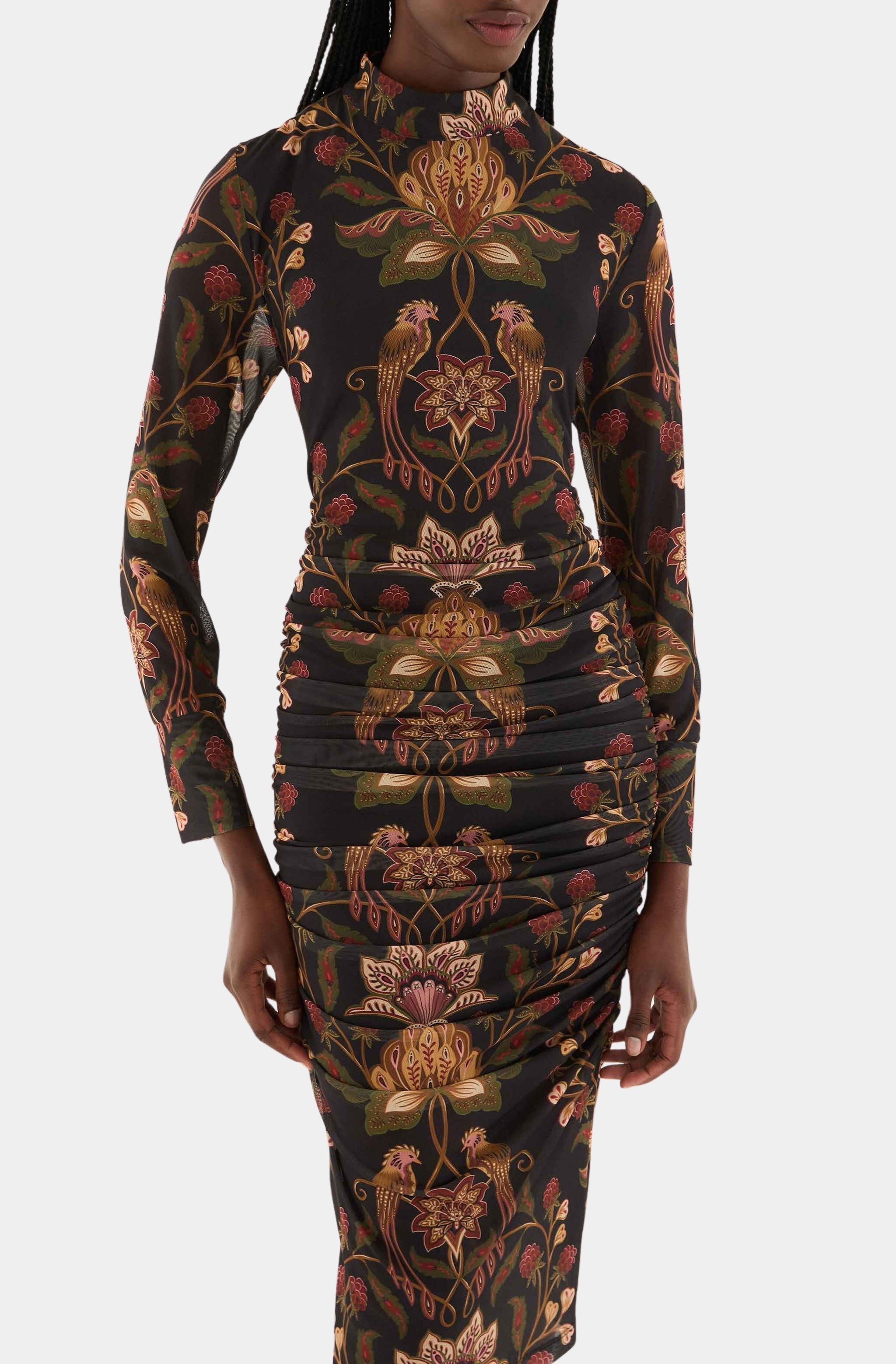 Berry Garden Black Tulle Midi Dress