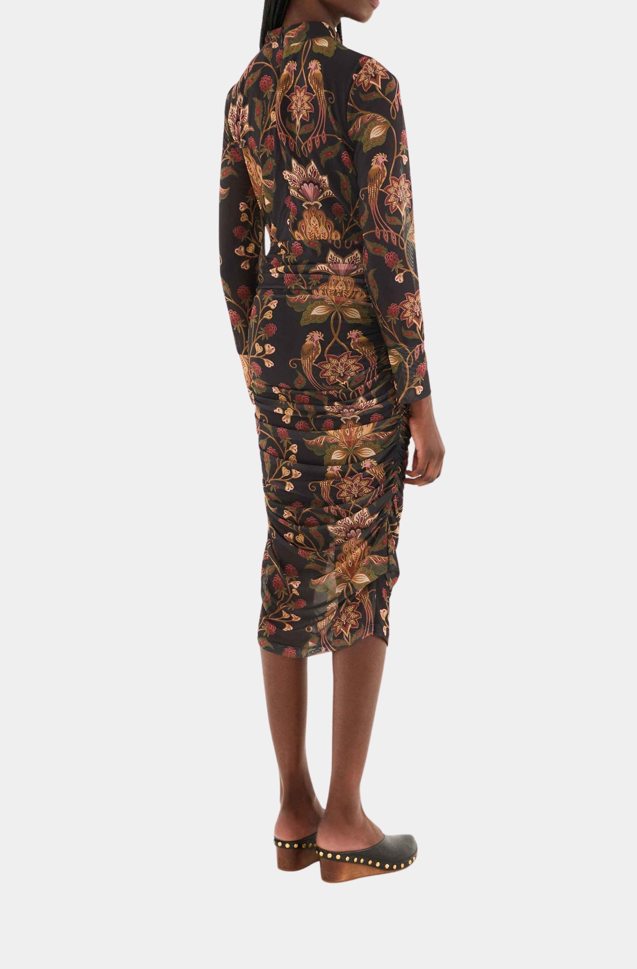 Berry Garden Black Tulle Midi Dress