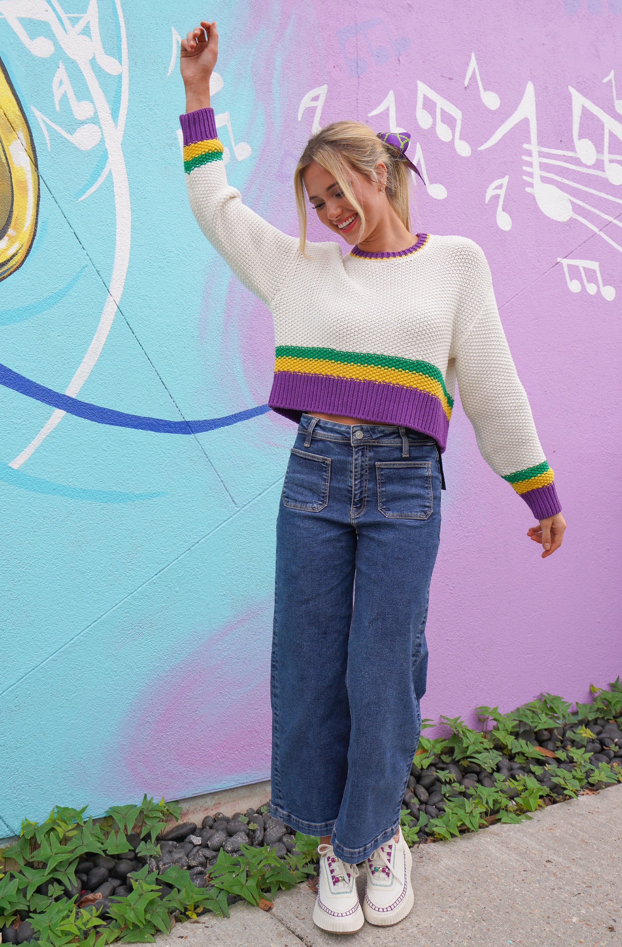 Hemline Exclusive Only One Mardi Gras Sweater