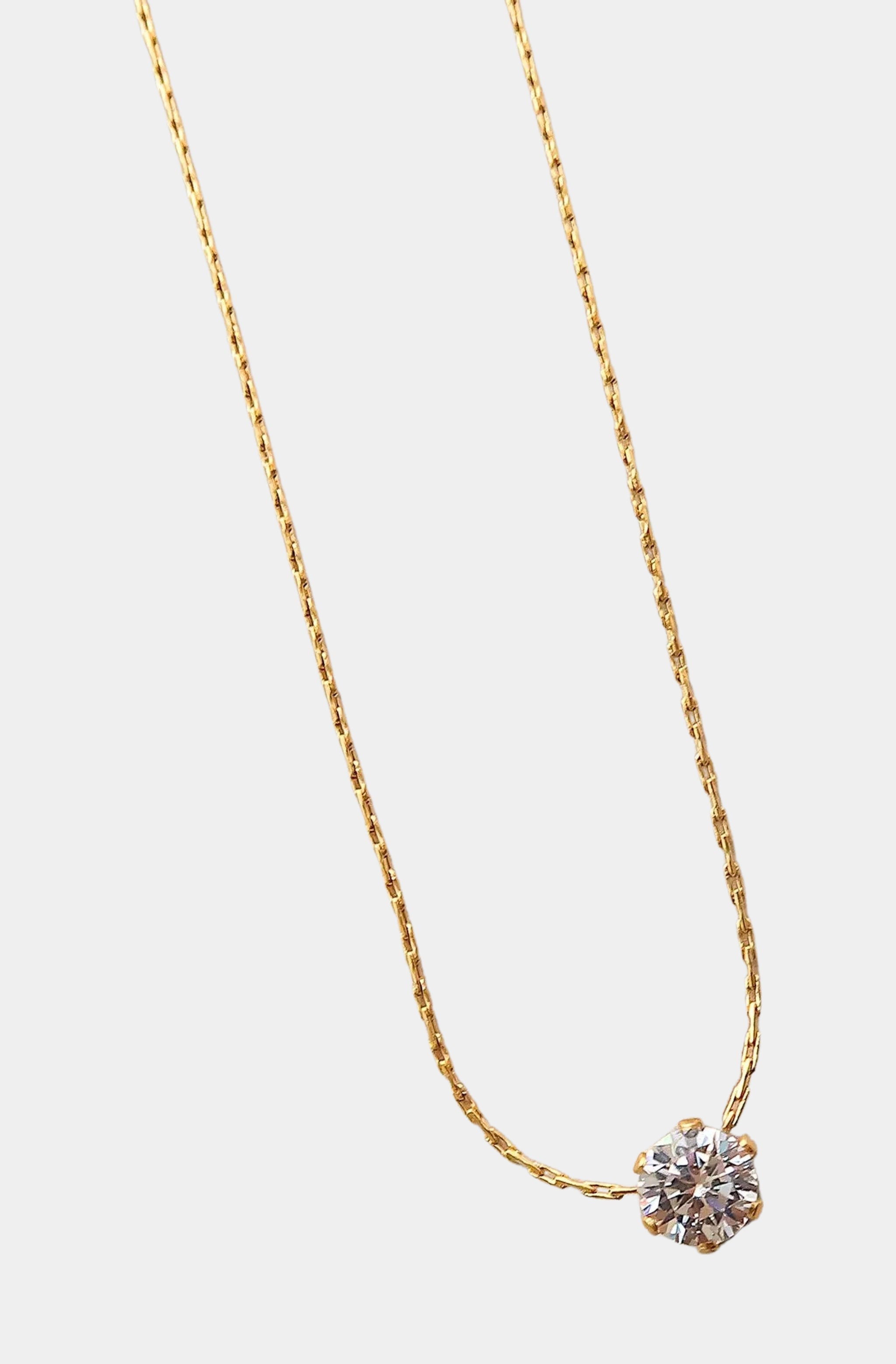 Hemline Fav Ciara Petite Round CZ Necklace