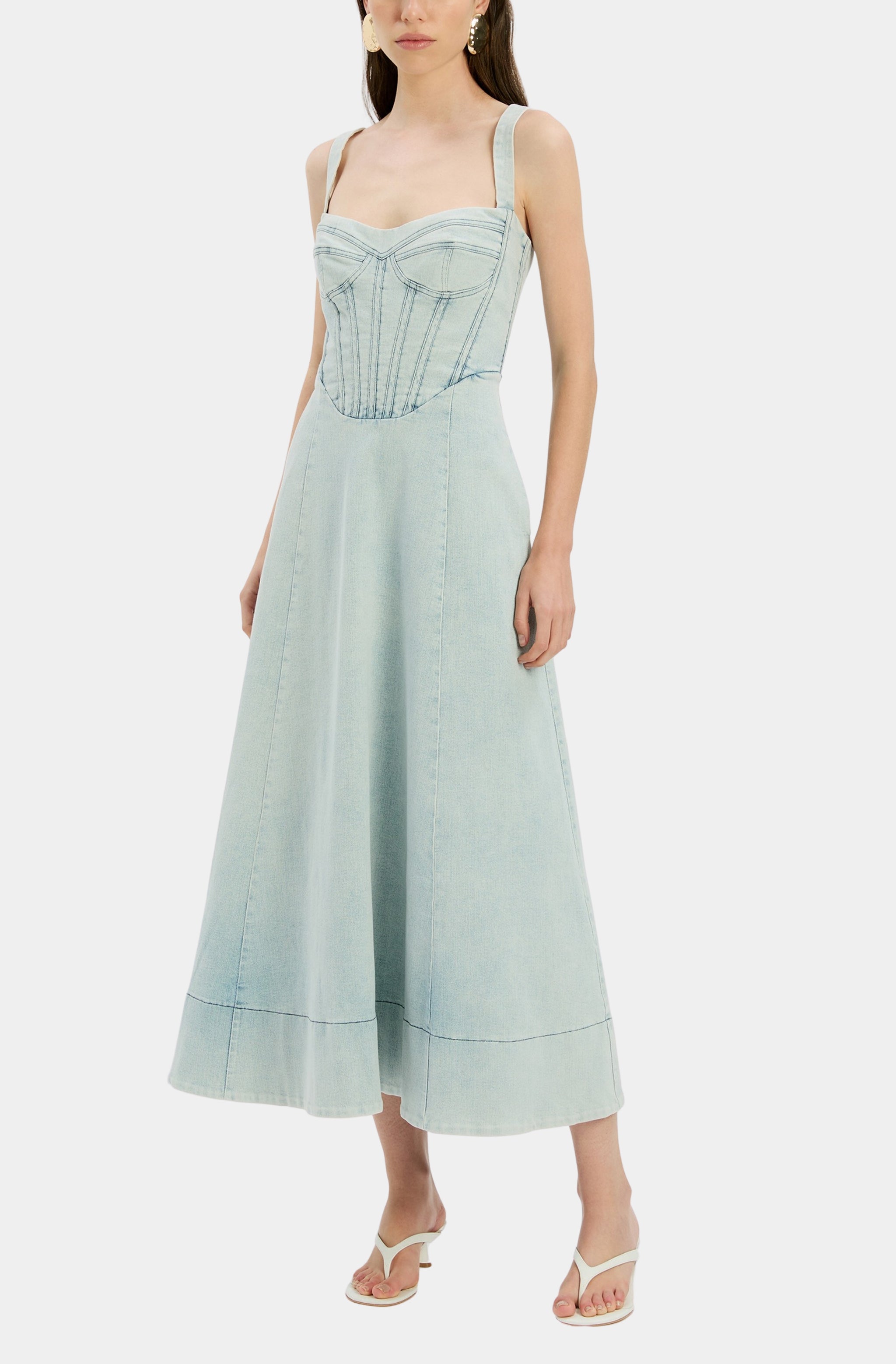 Lilah Denim Midi Dress – Hemline Heights