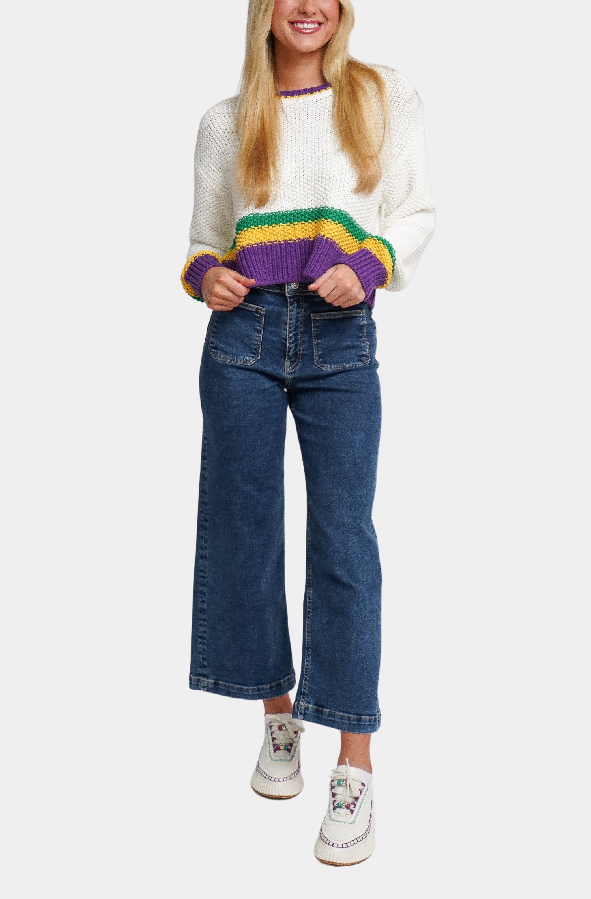 Hemline Exclusive Only One Mardi Gras Sweater