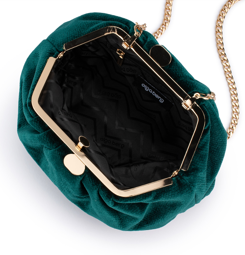 Caitlin Velvet Crystal Handle Bag