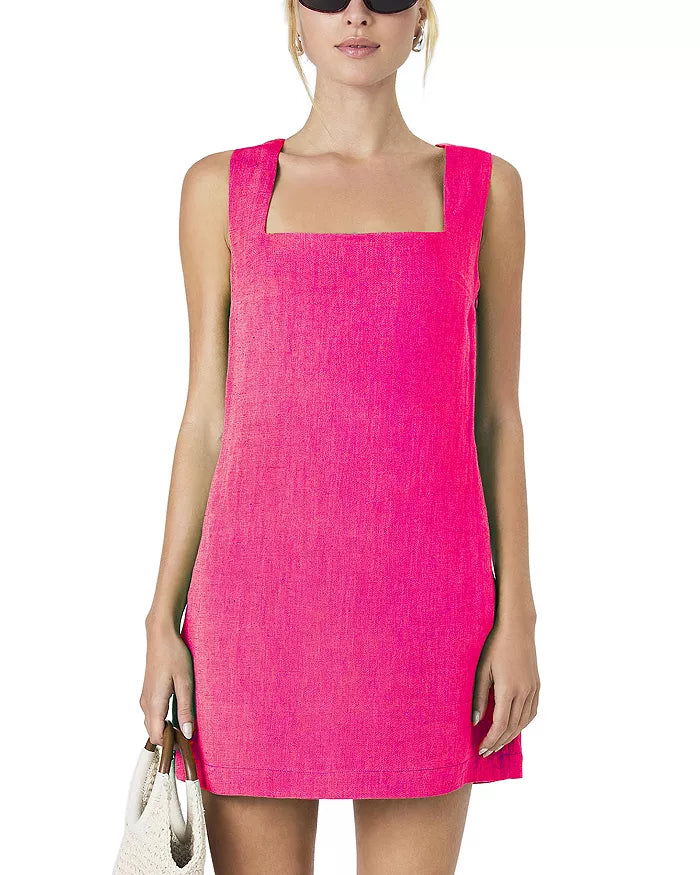 Birdie Linen Square Neck Dress
