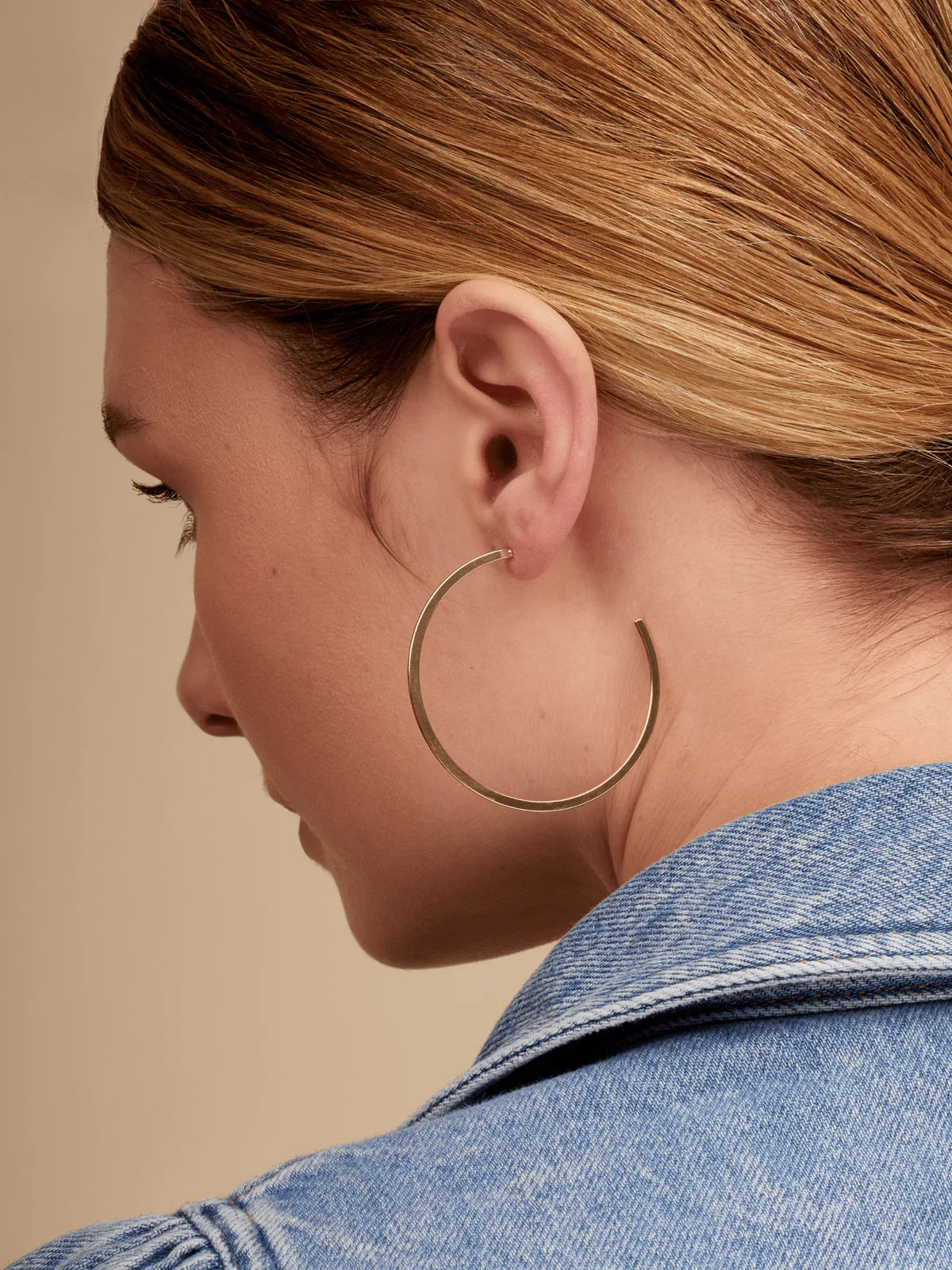 Flat Gold Hoop Earrings