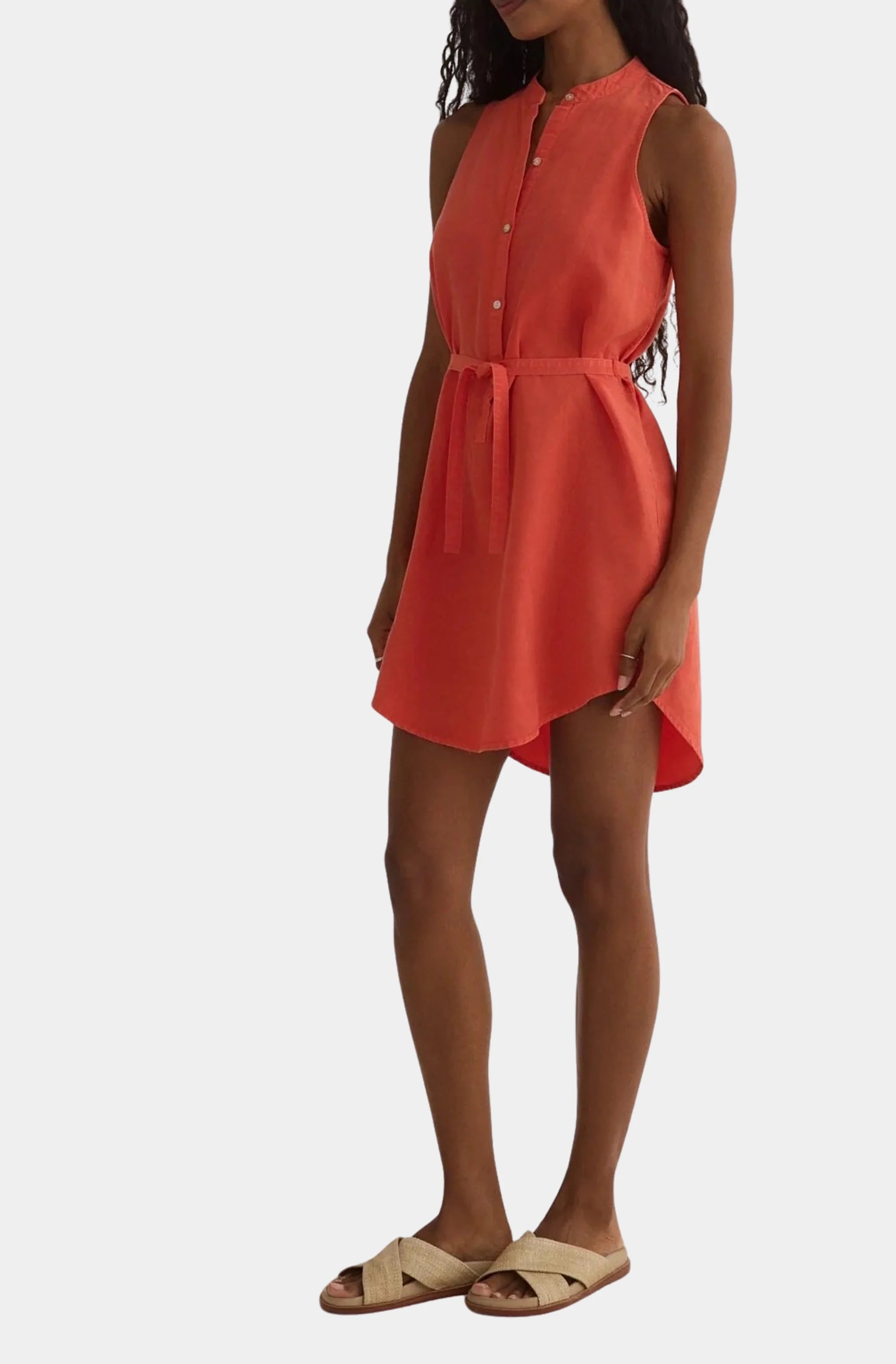 Sleeveless Placket Pullover Dress