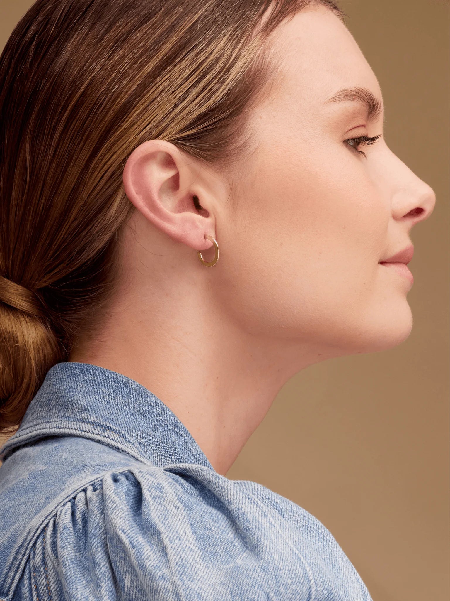Flat Gold Hoop Earrings