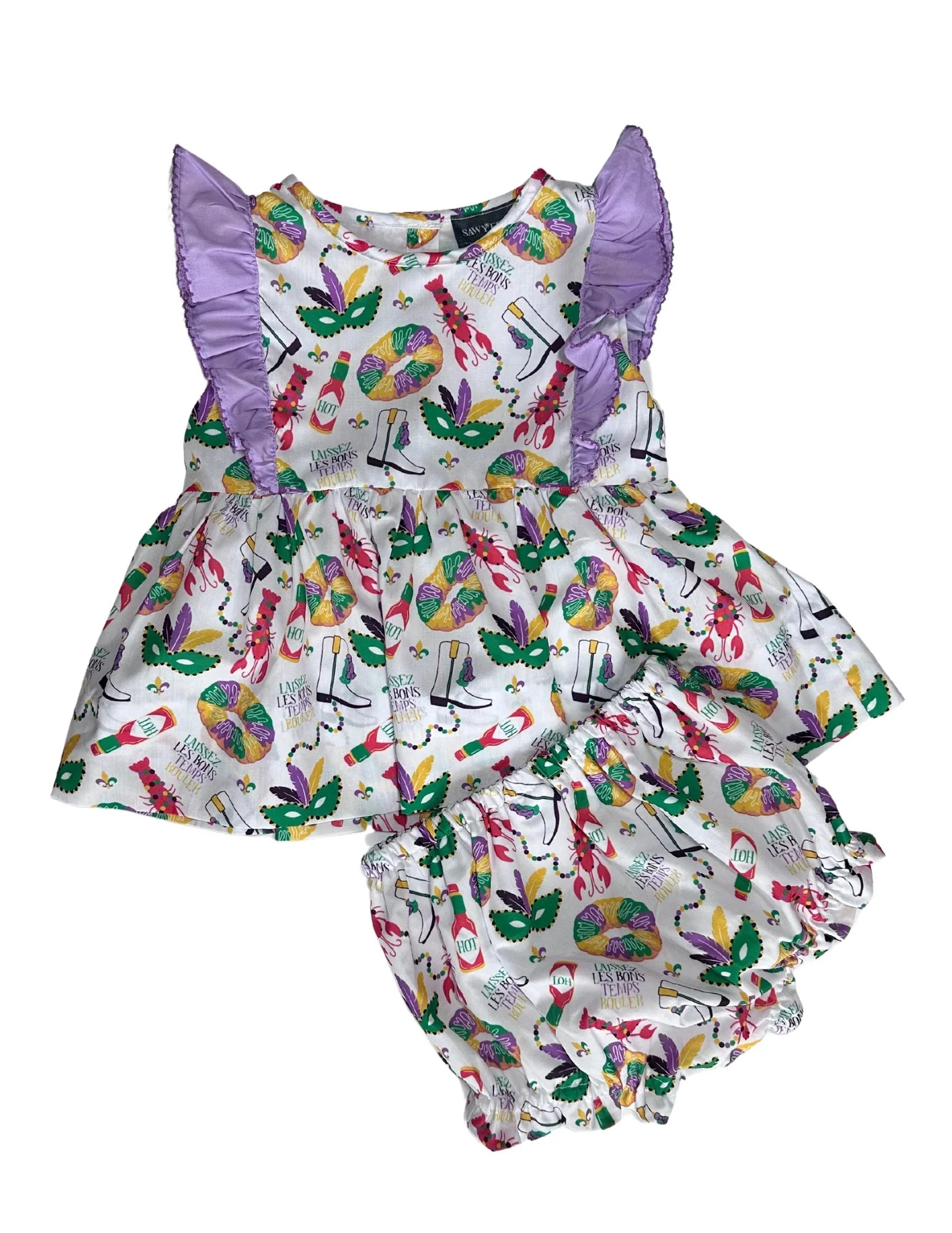 SS X HEMLINE Mardi Gras Diaper Set