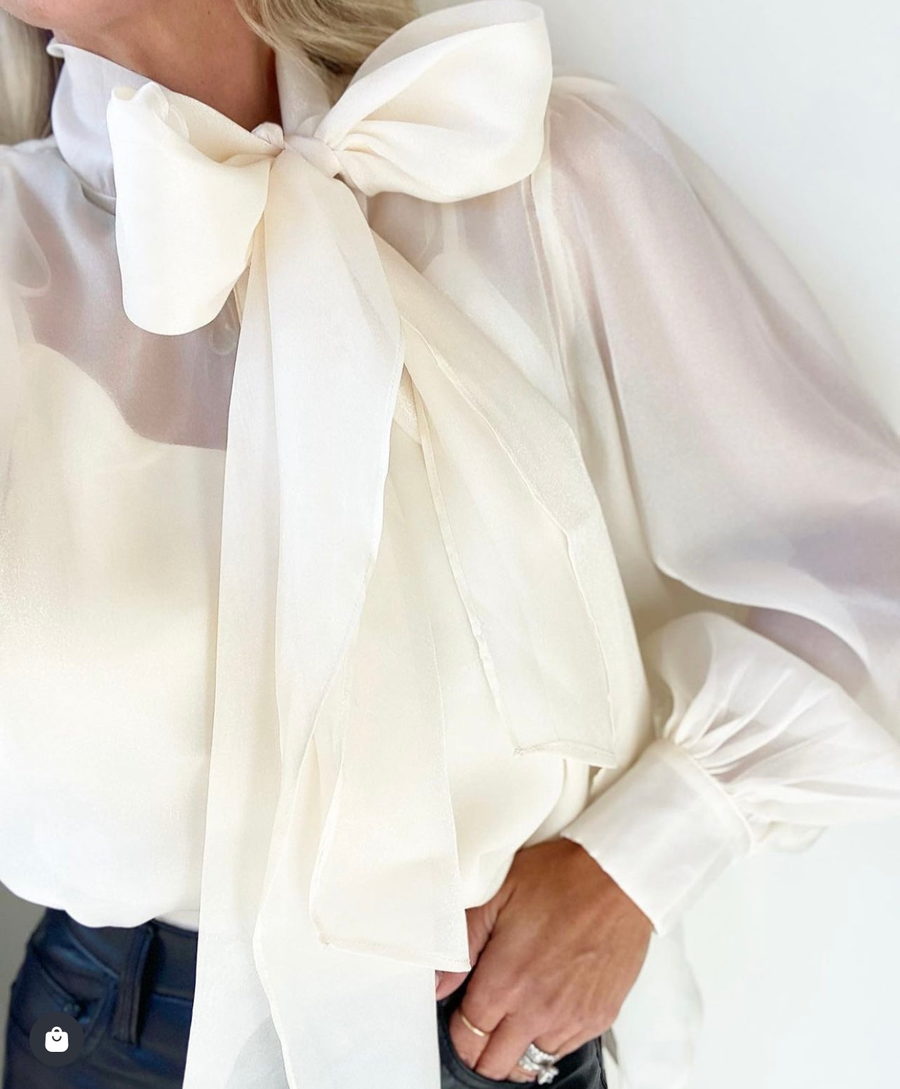 Bow Tie Organza Blouse – Hemline Heights
