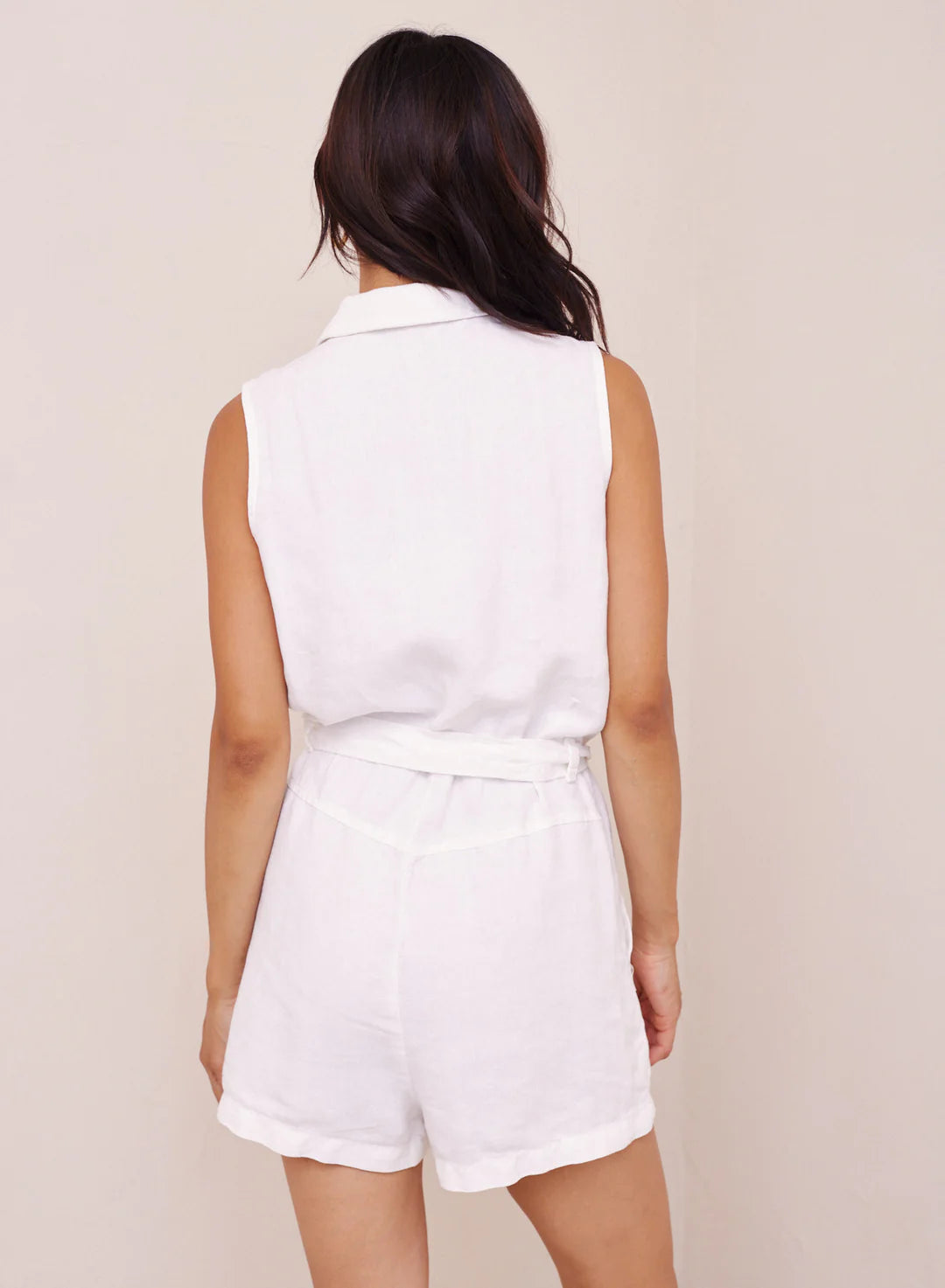Zip Front Linen Romper
