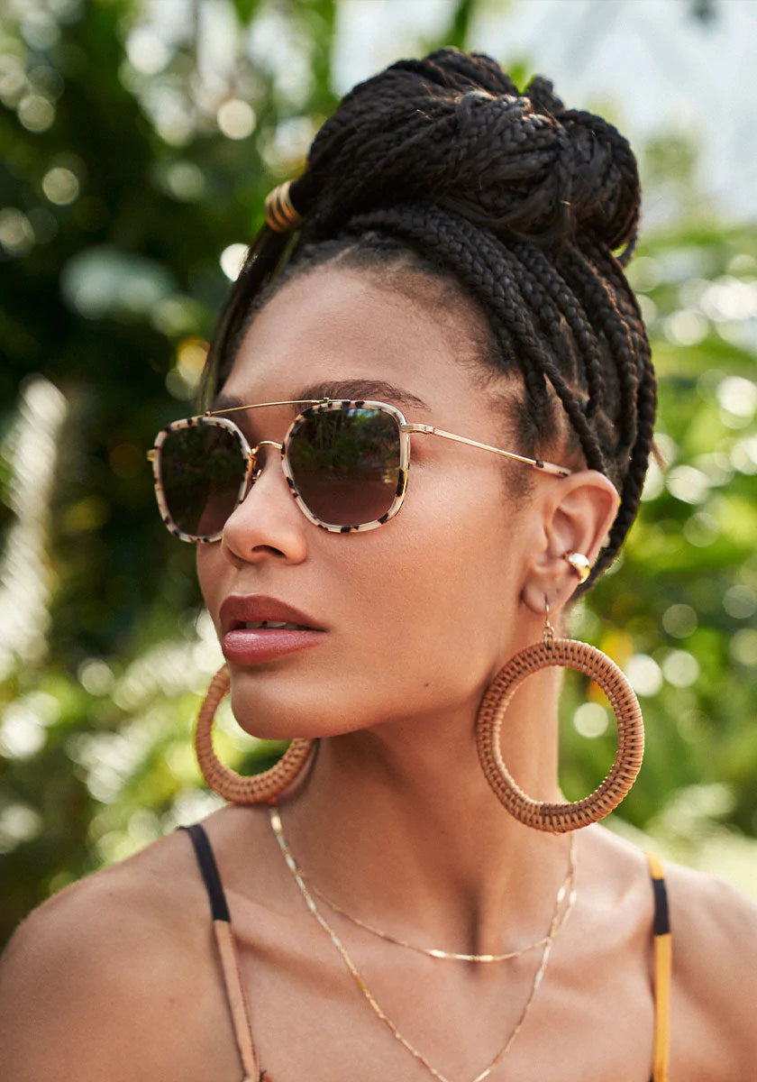 Austin Sunglasses Matte Oyster 24K Titanium Mirrored