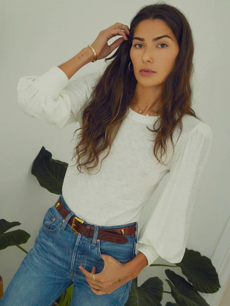 Loren Smocked Peasant Tee