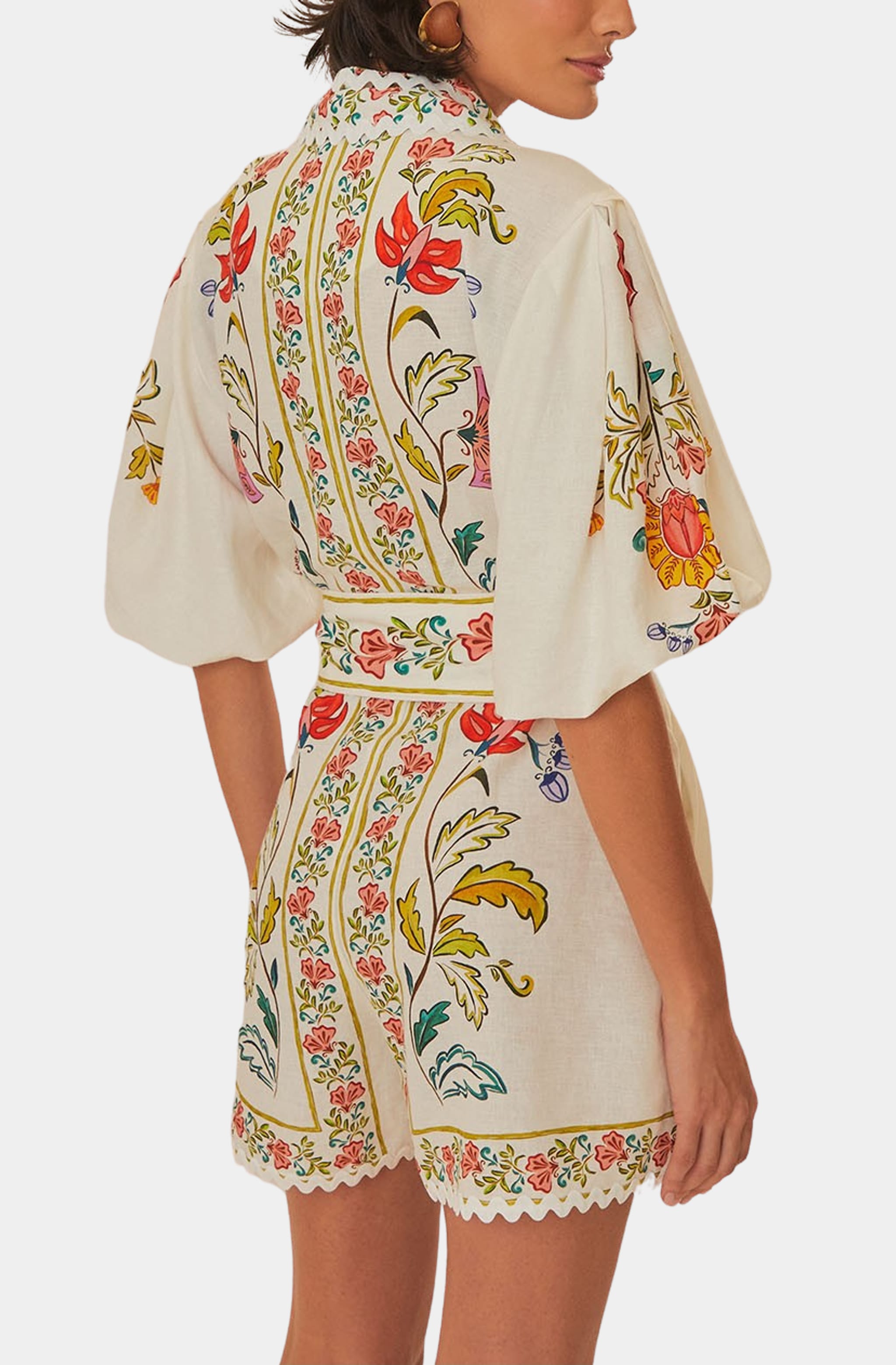 Floral Insects Off-White Romper