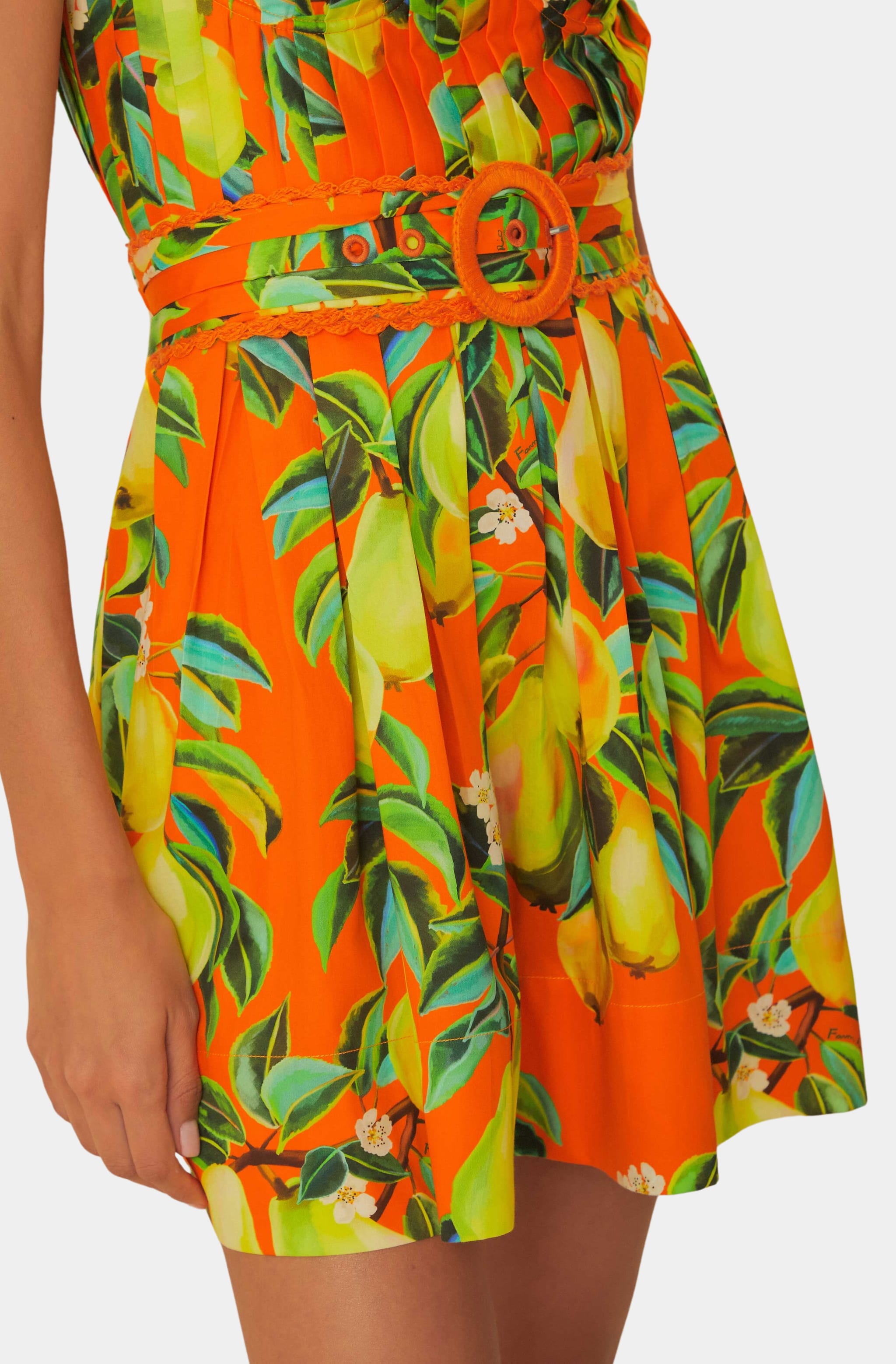 Orange Chic Pears Short Sleeve Mini Dress
