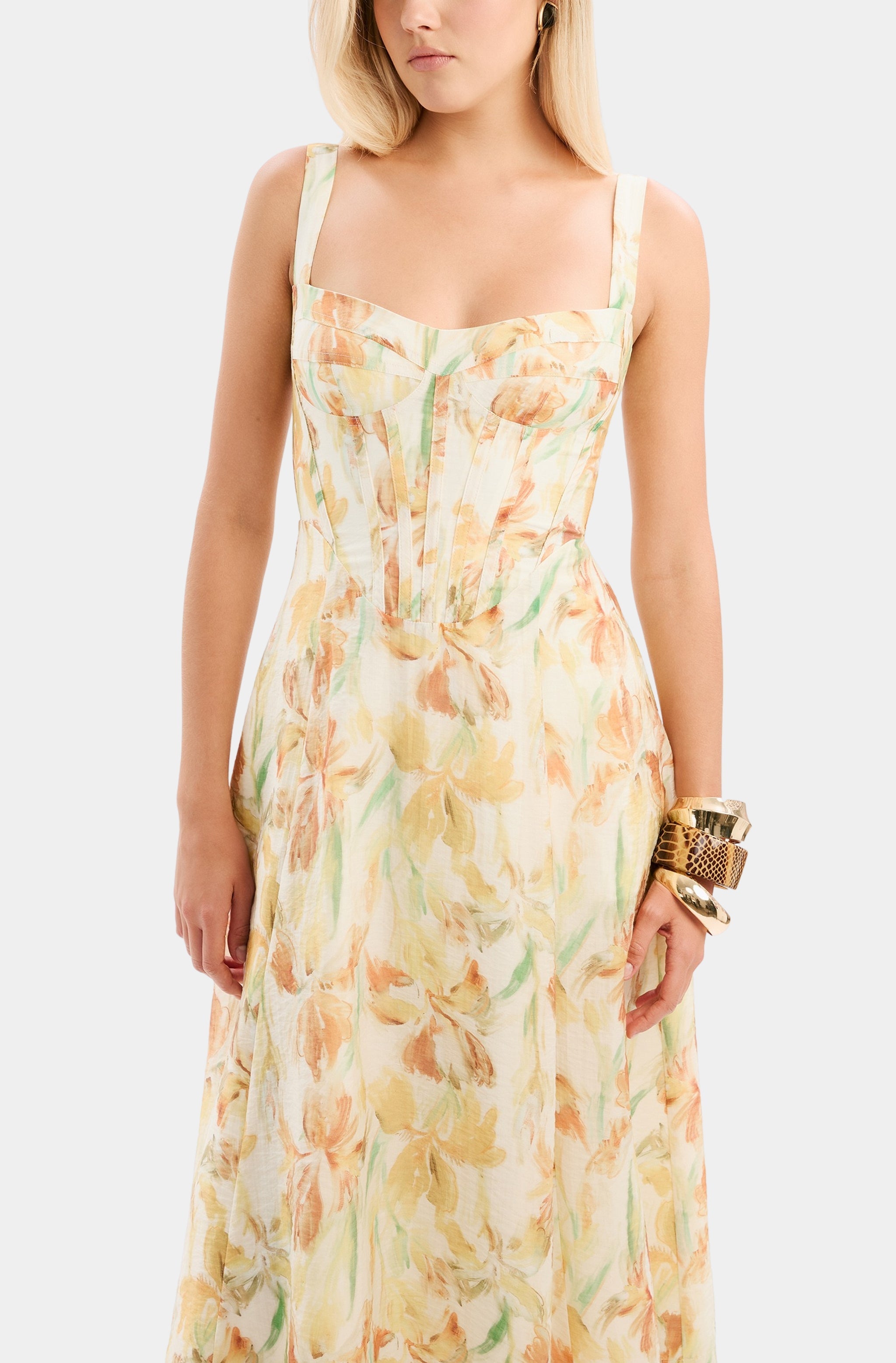 Adaline Printed Midi Dress – Hemline Heights