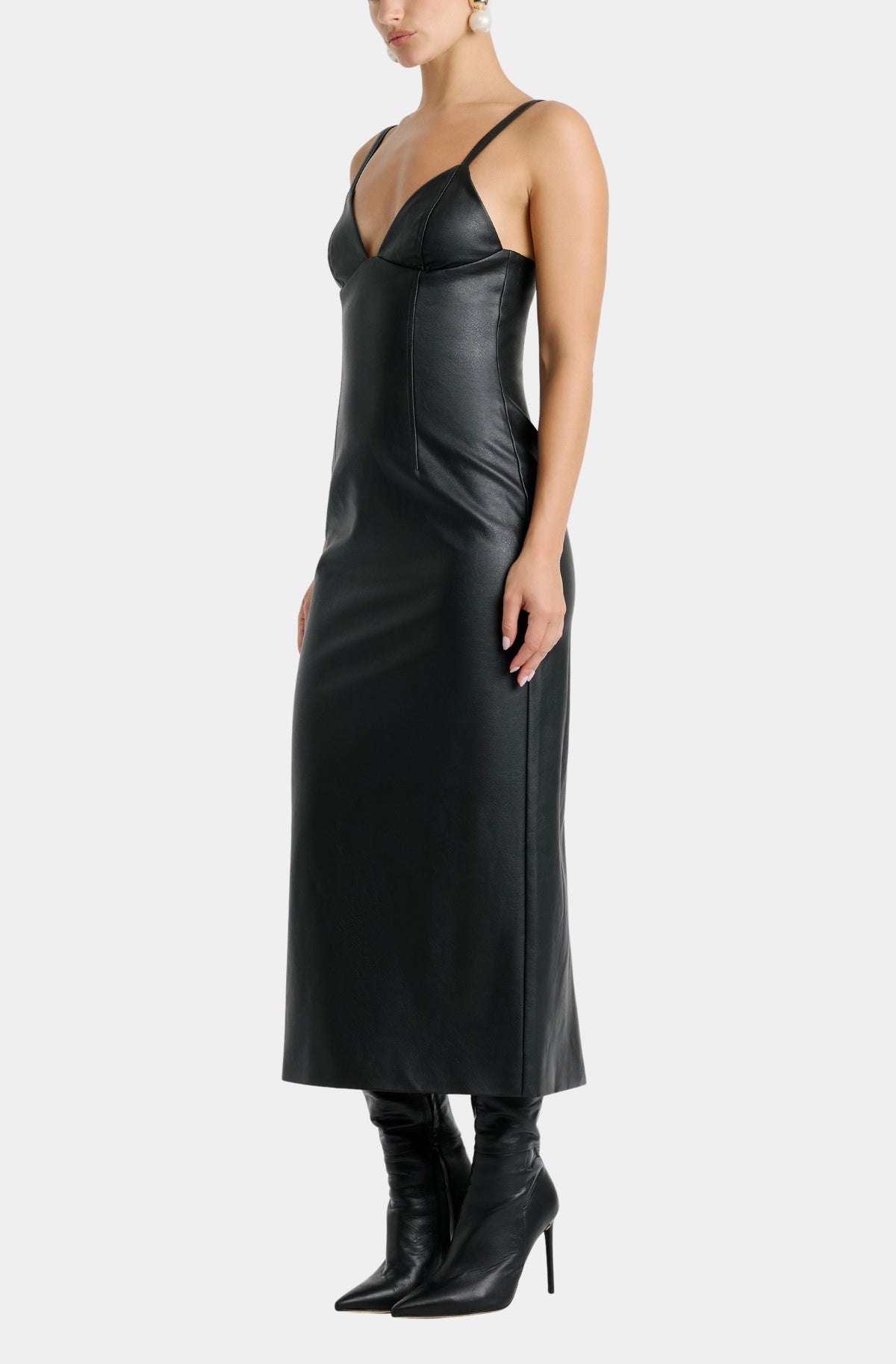Estine Vegan Leather Dress