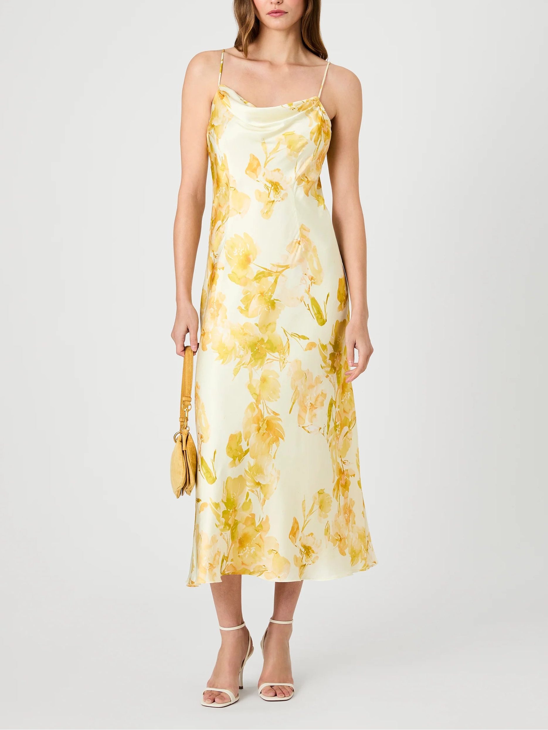 Oona Satin Sophie Cowl Neck Dress