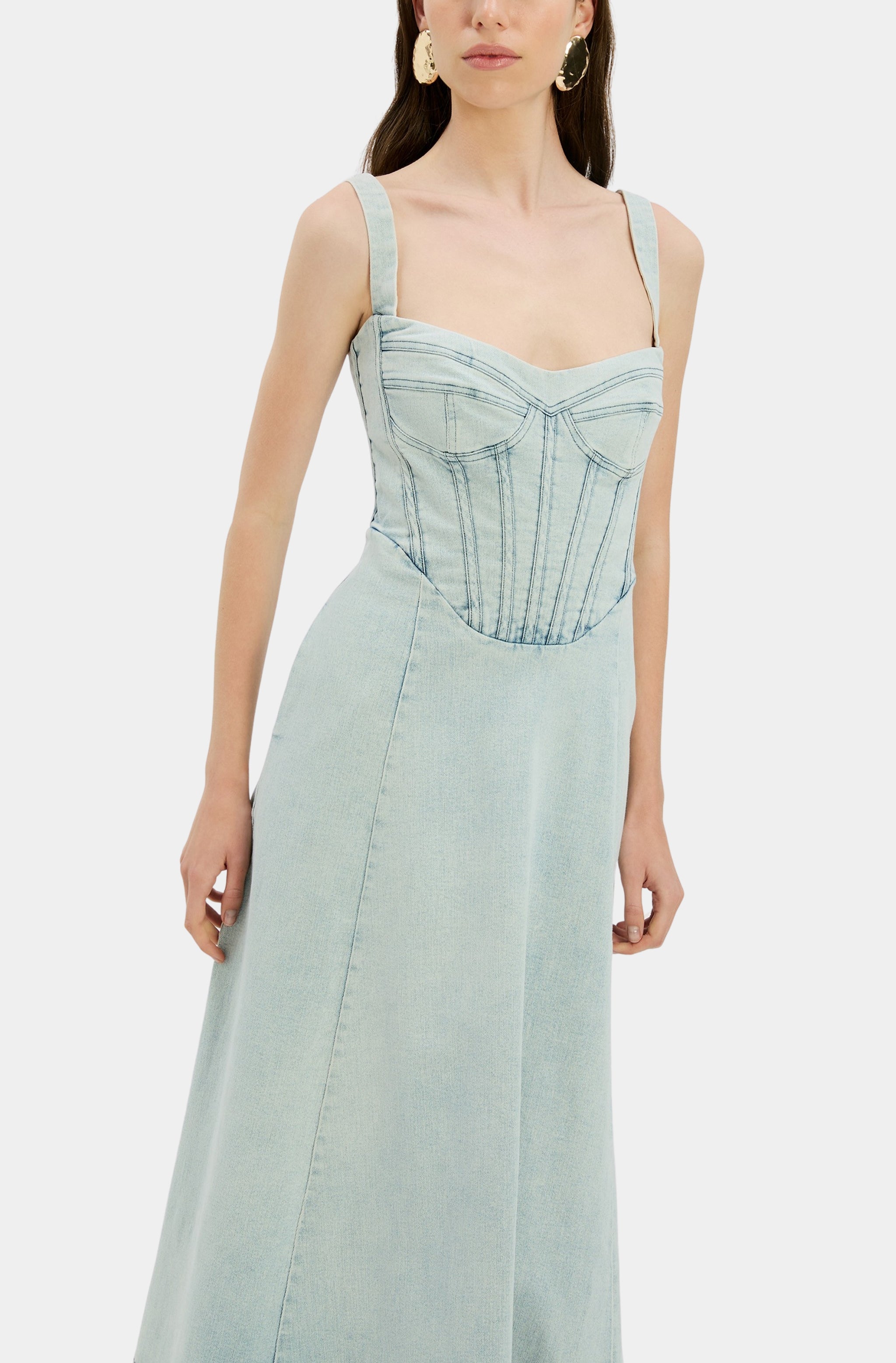 Lilah Denim Midi Dress – Hemline Heights