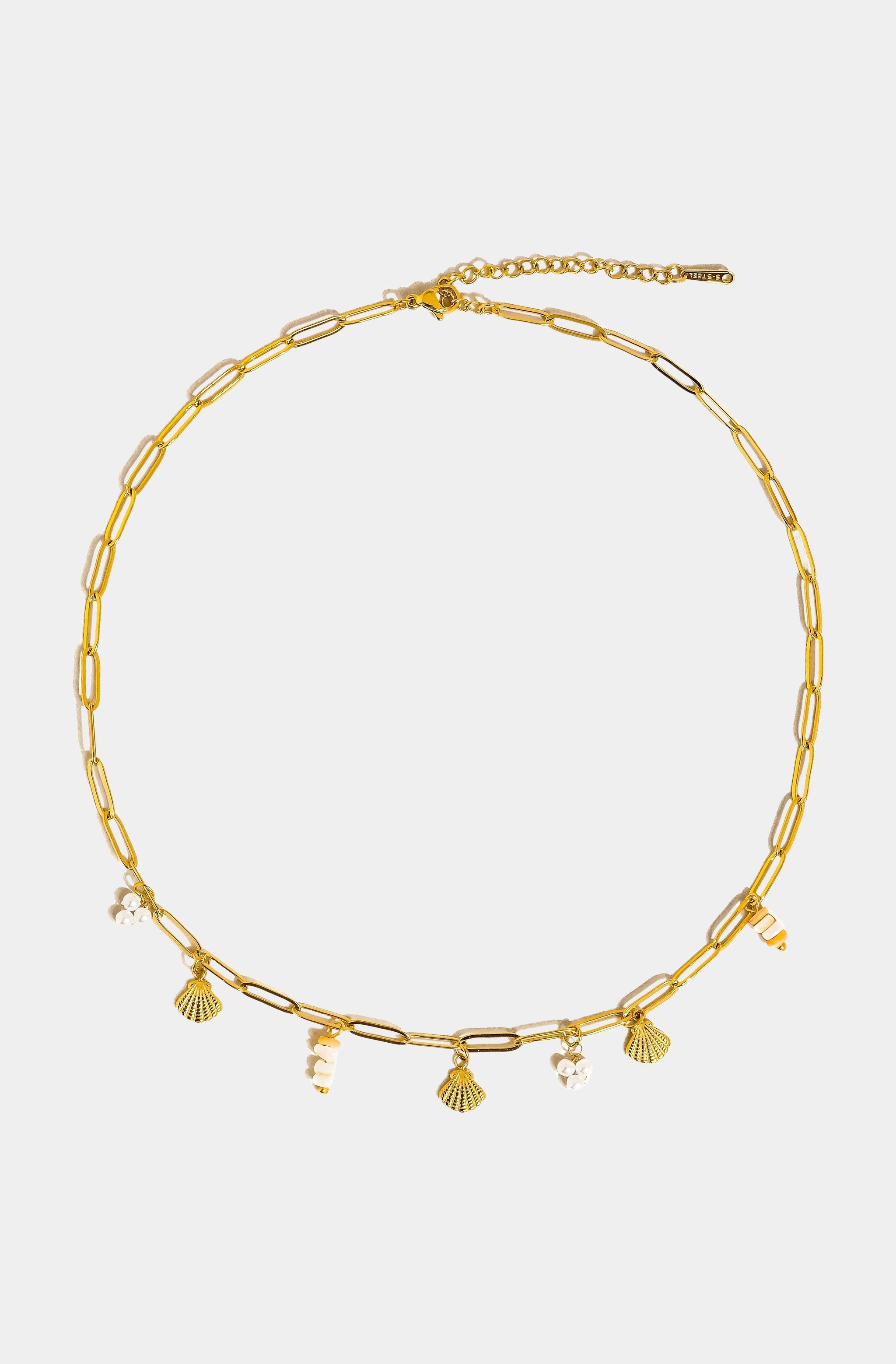 Hemline Fav June Seashells Charm Necklace