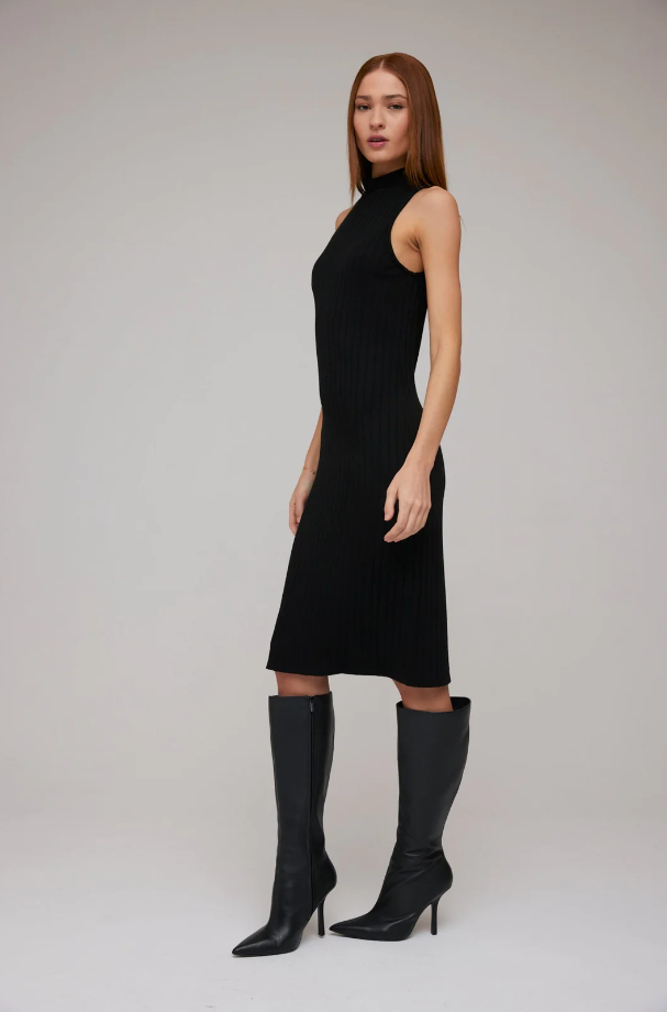 Turtleneck Sleeveless Midi Dress