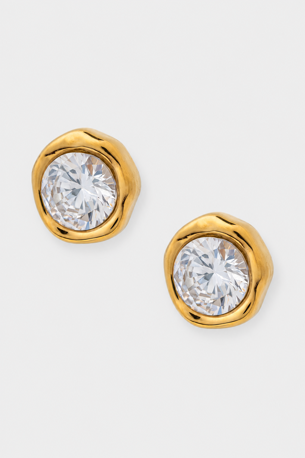 Bracha Small Wonder Studs E-281 Gold CZ — exact rep photo, edited front