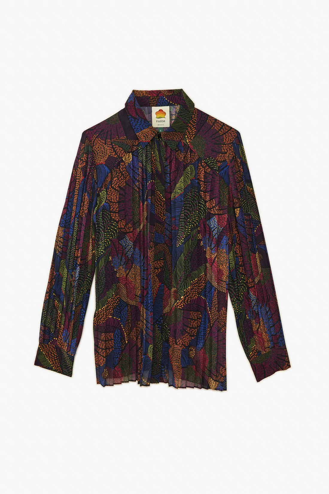 Dotted Macaws Pleated Shirt