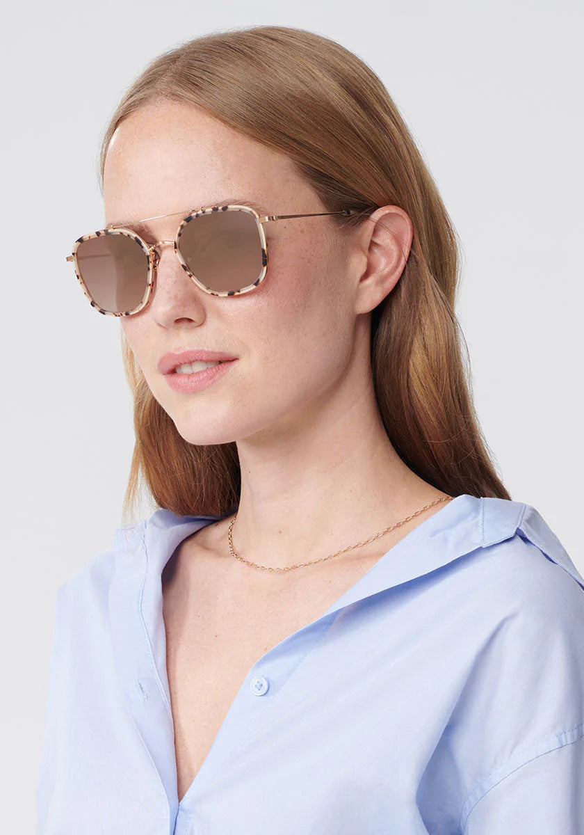 Austin Sunglasses Matte Oyster 24K Titanium Mirrored